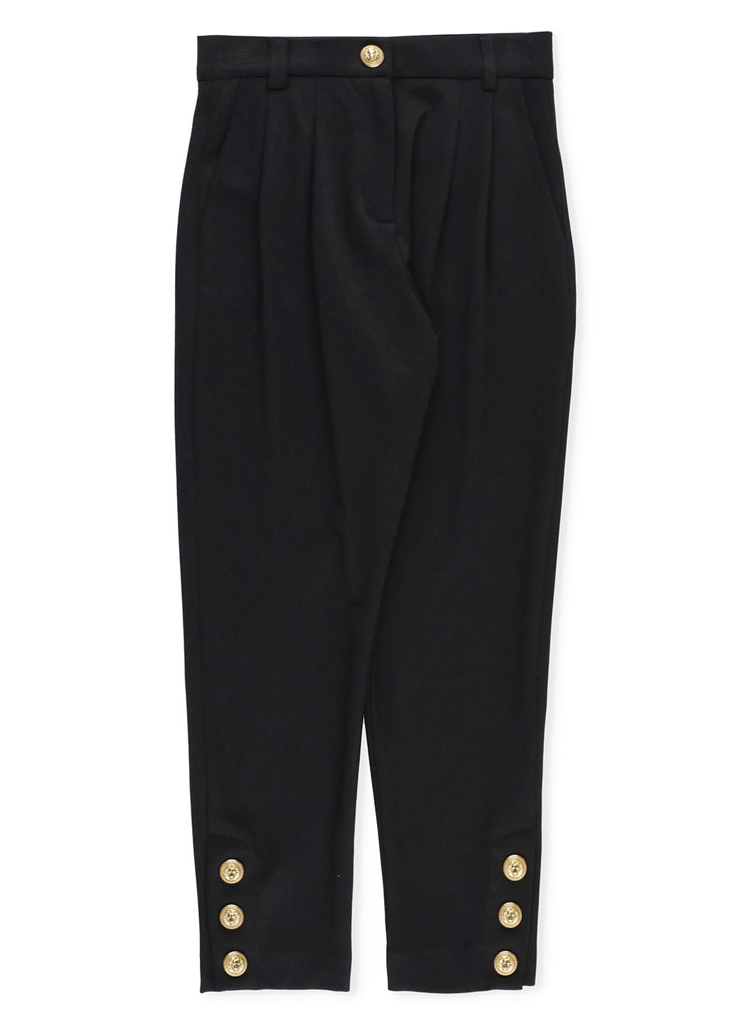 Balmain Kids' Pants With Loged Buttons In Black