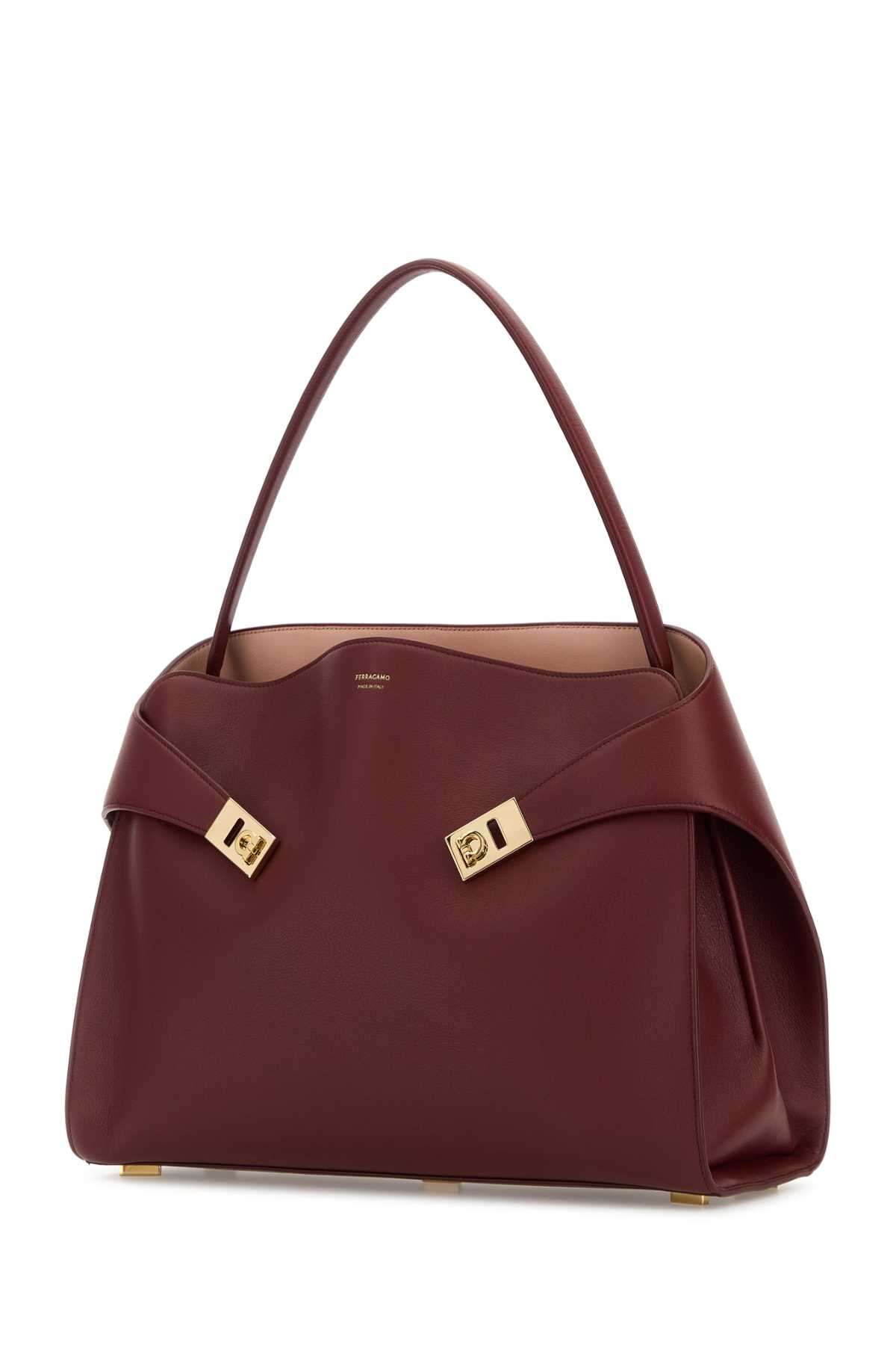 Ferragamo Red Hug Soft Large Shoulder Bag In Colredpla