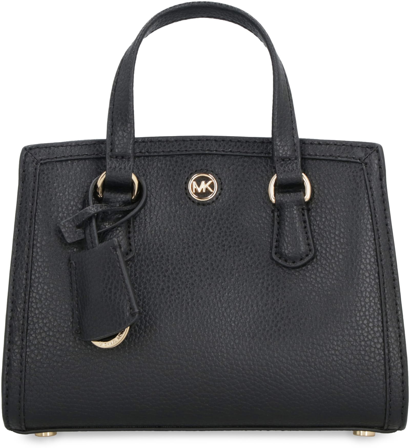 Michael Kors Chantal Leather Mini Handbag In Black