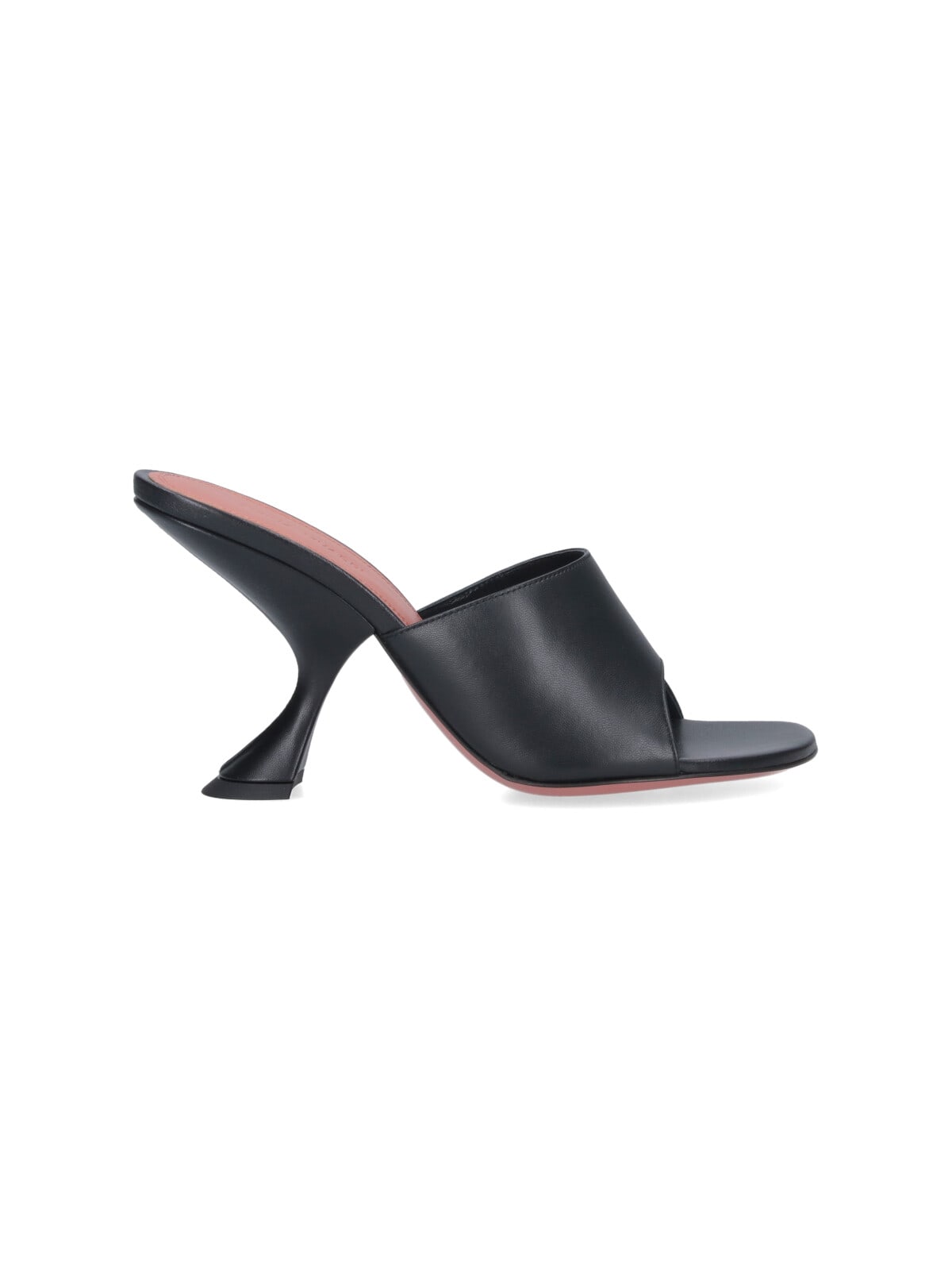 Amina Muaddi 90mm Lupita Sculpted Heel Sandals In Black