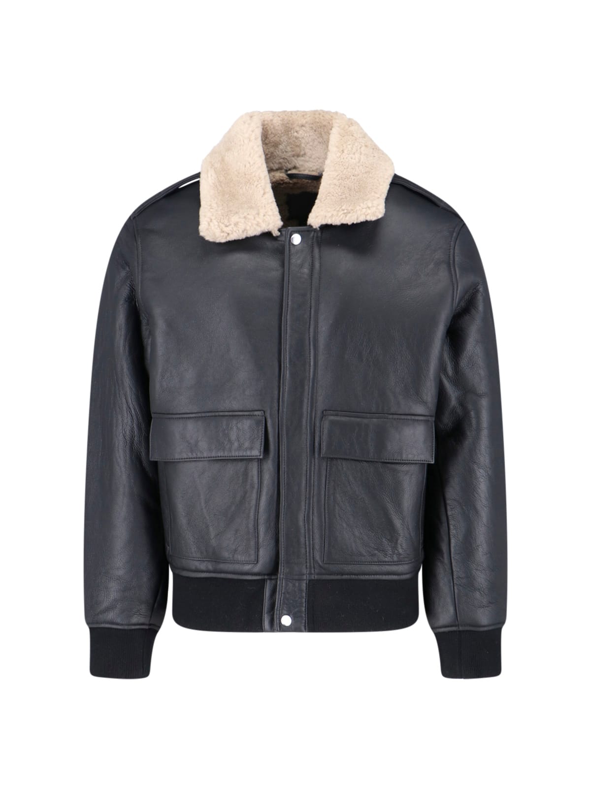 Calvin Klein Relaxed Fit Jacket Shearling Collar In Black