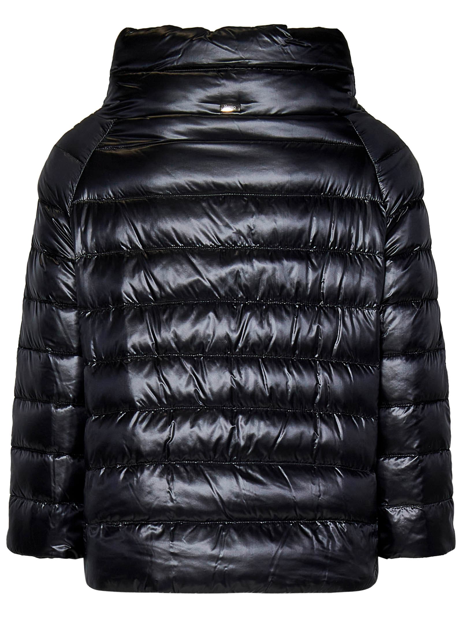 Herno Sofia Nylon Cape In Black