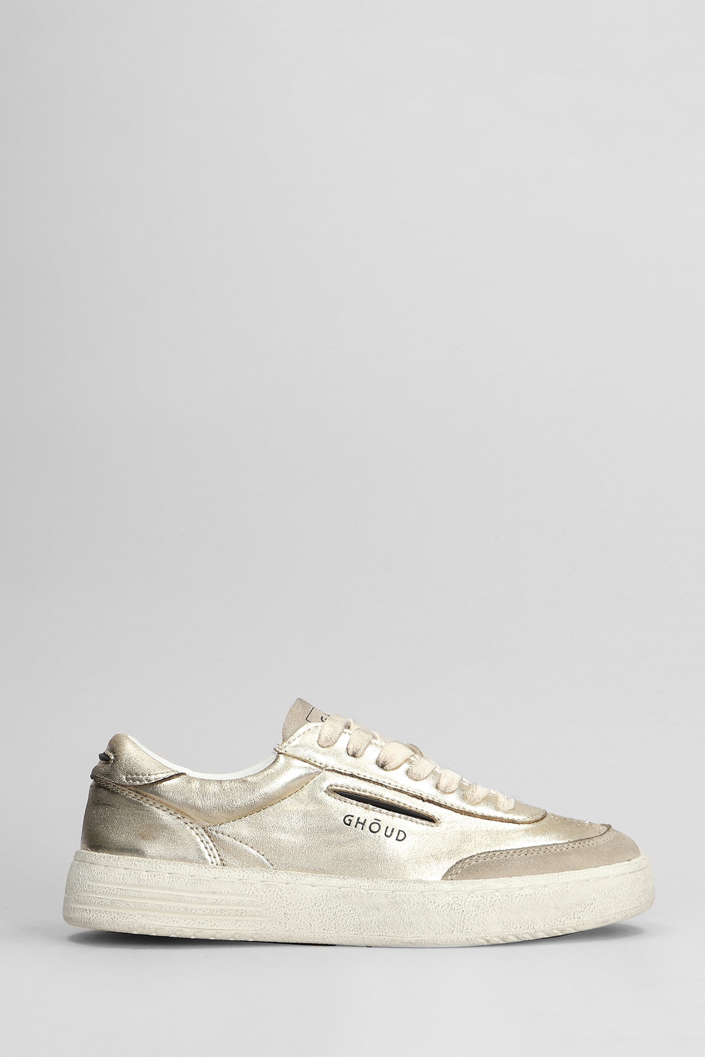 Shop Ghoud Lido Brushed Sneakers In Gold Leather