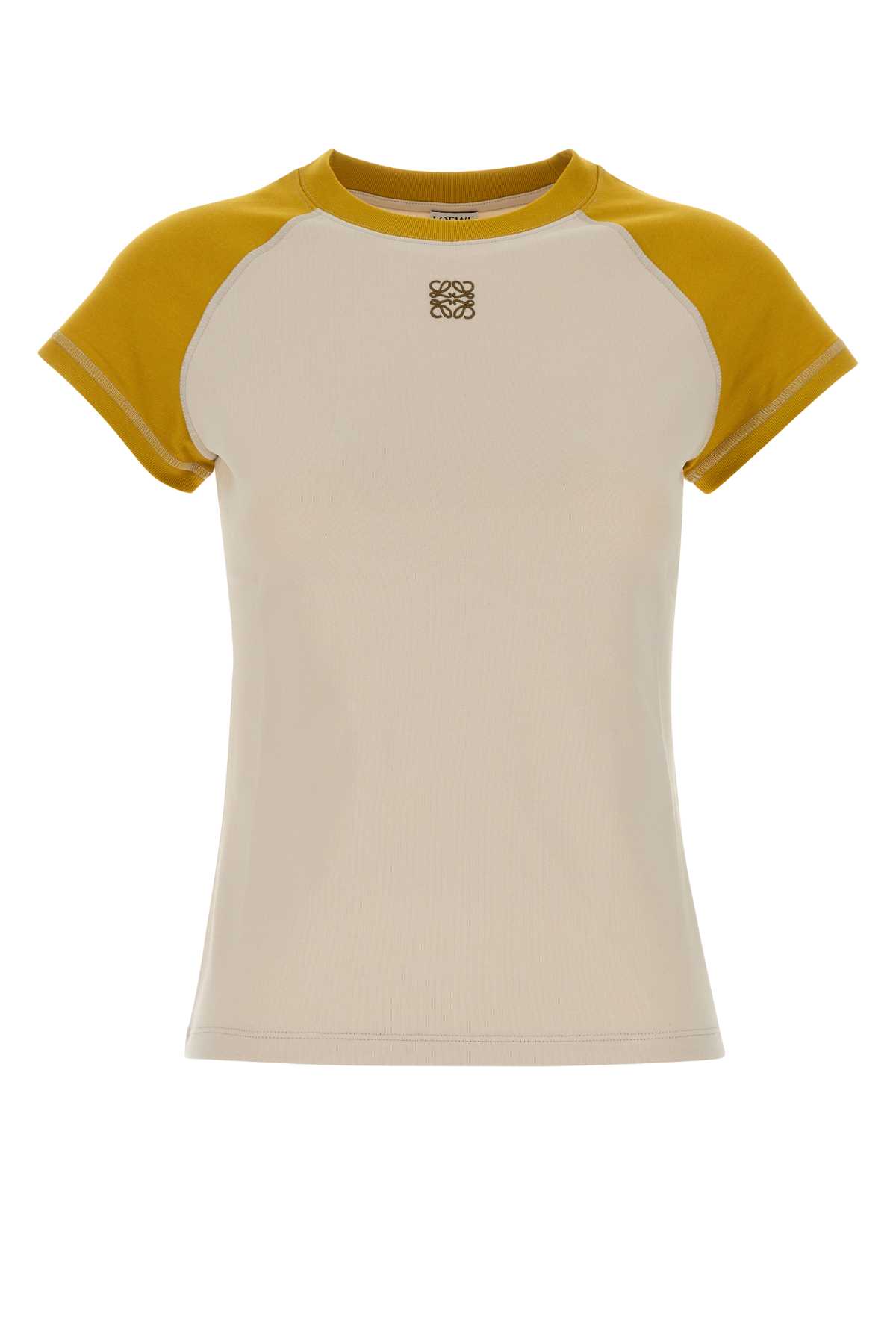 Loewe Sand Stretch Cotton Blend T-shirt In Neutral