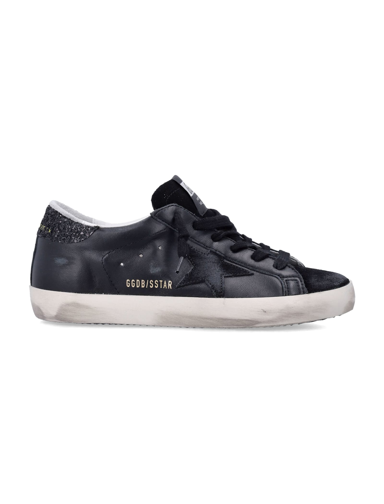 Golden Goose Super-star Leather & Suede Sneakers In Black