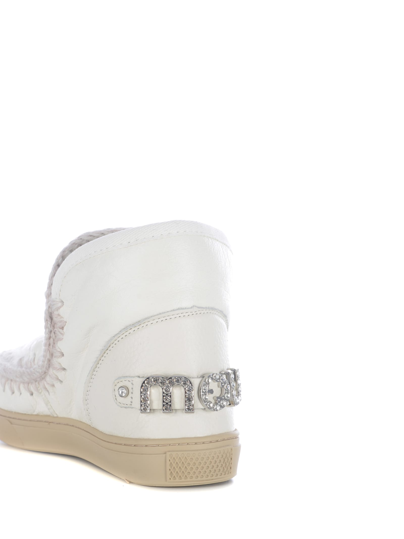 Shop Mou Boots  Sneakers Strass Made Of Genuine Leather In White