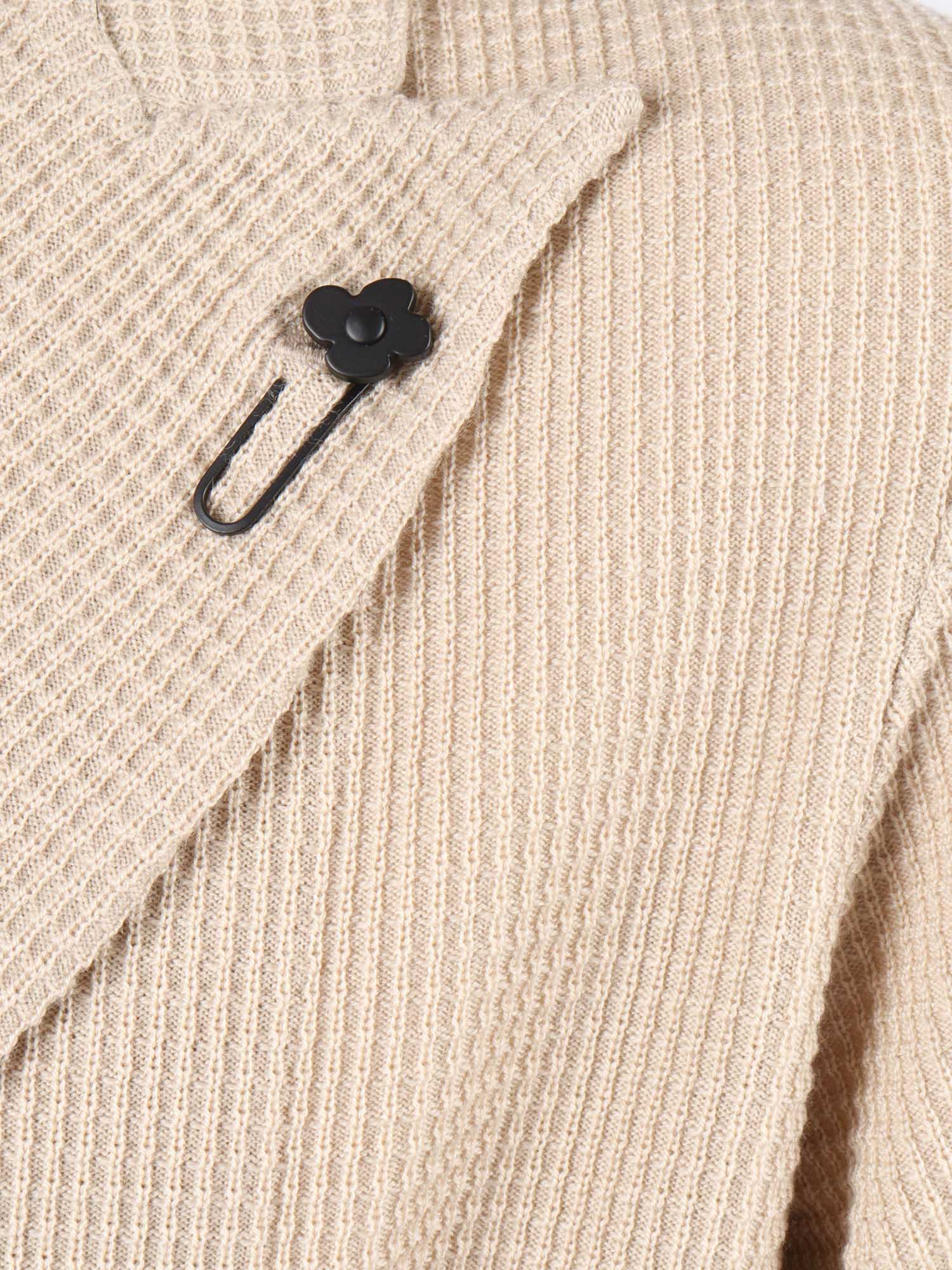 Lardini Double-breasted Knit Jacket With Textured Waffle Pattern In Neutral