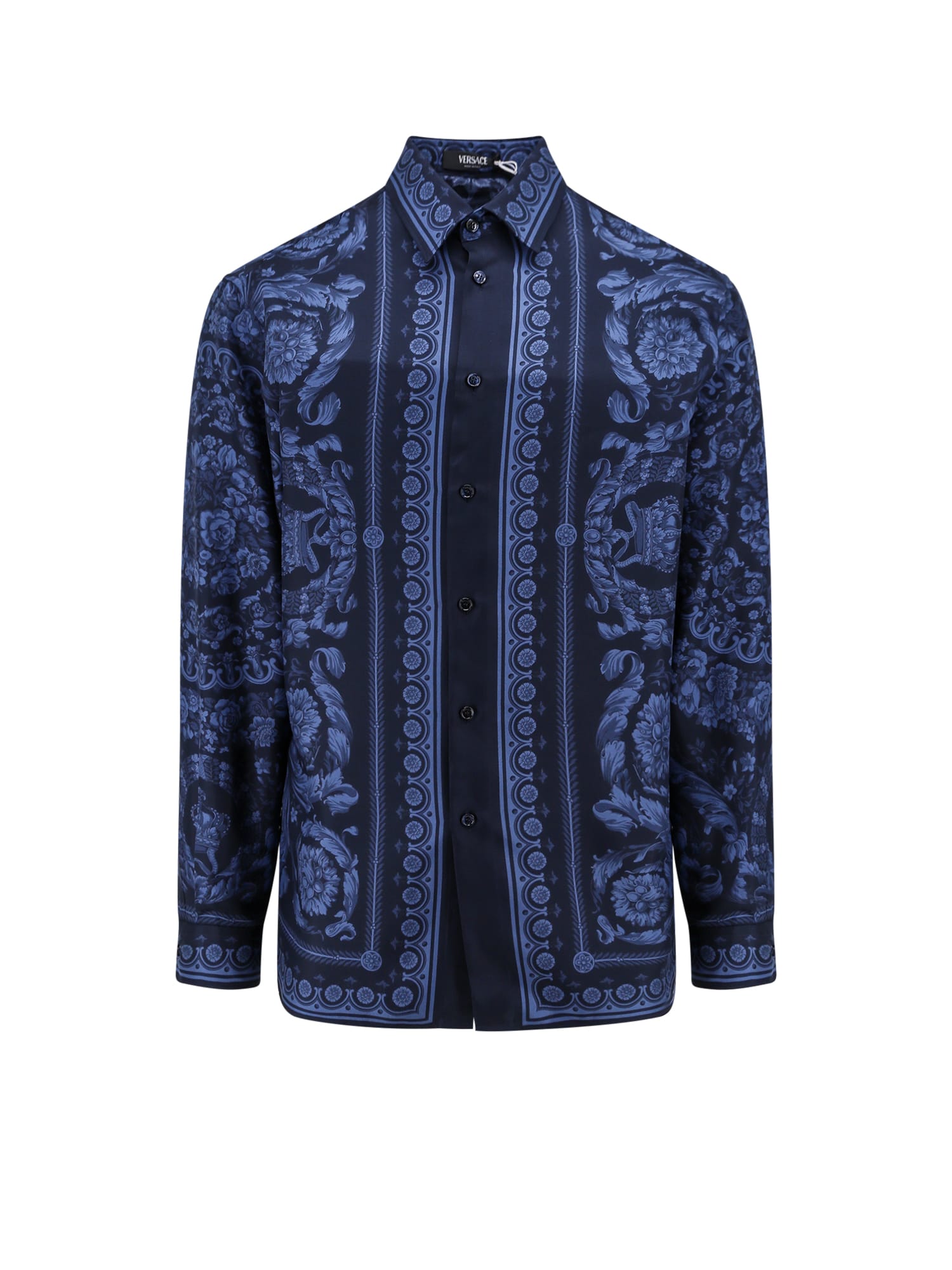Shop Versace Shirt In Navy Blue