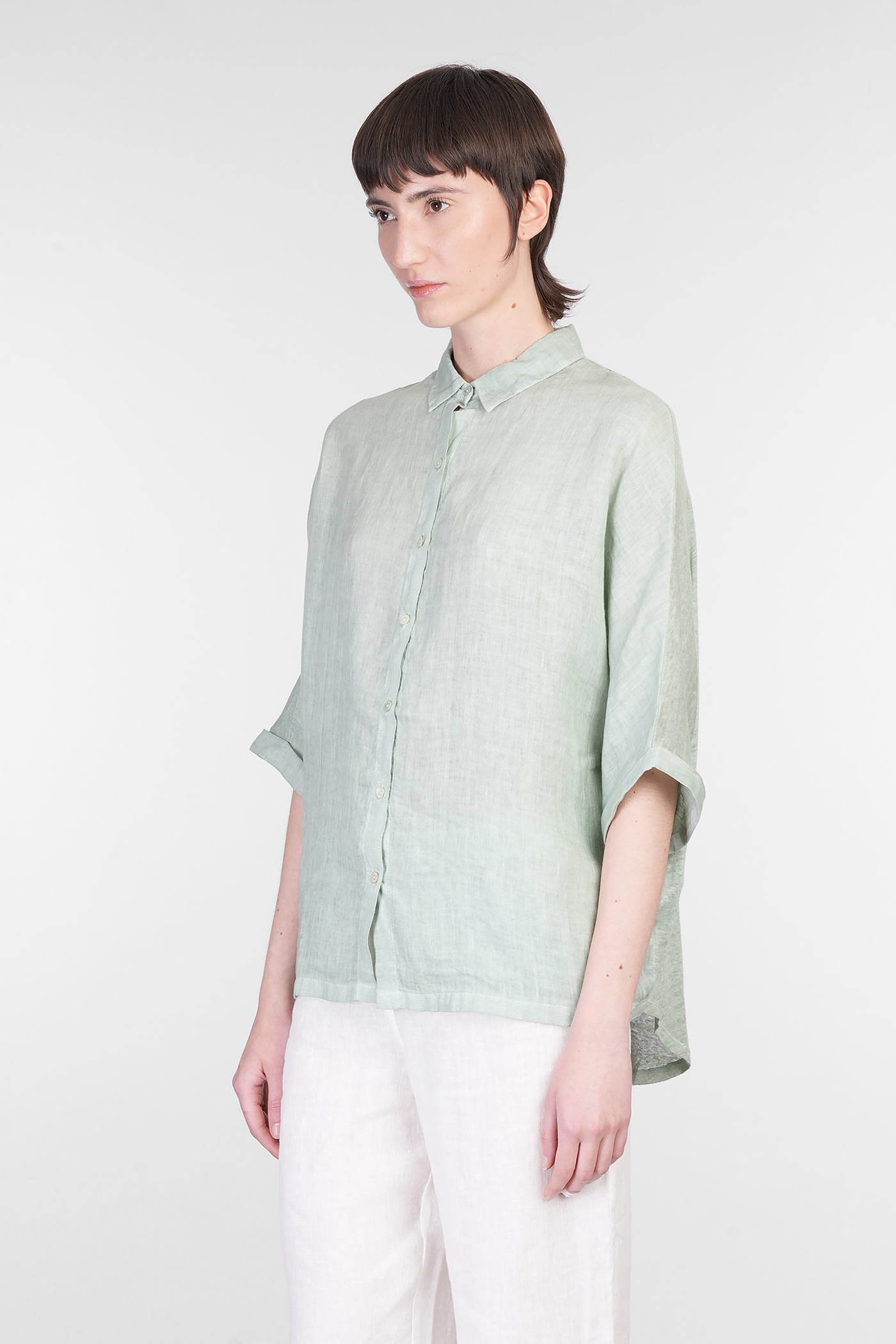 Shop 120% Lino Shirt In Green Linen