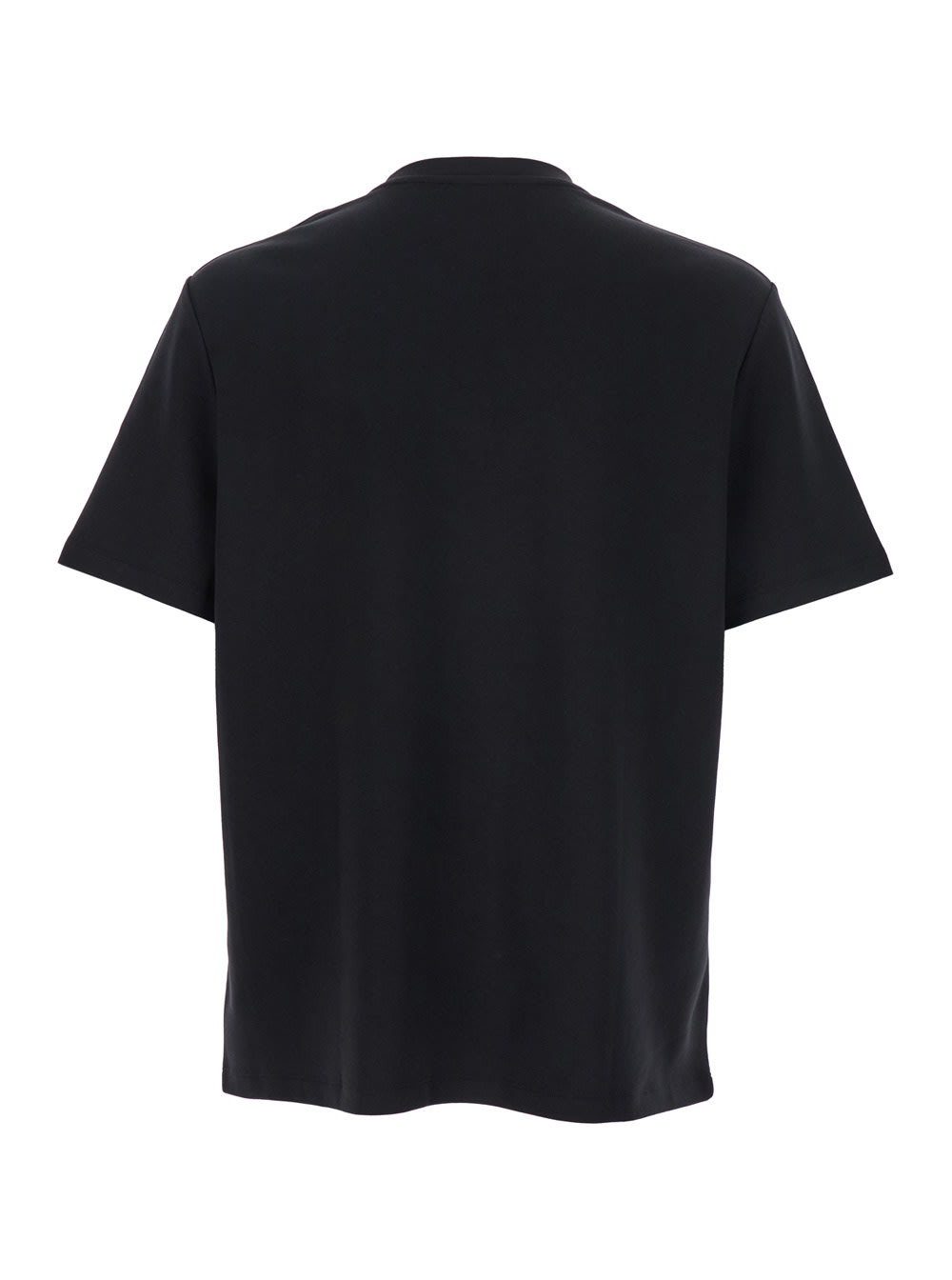 Balmain Black Crewneck T-shirt With Logo Print On The Front In Cotton Man