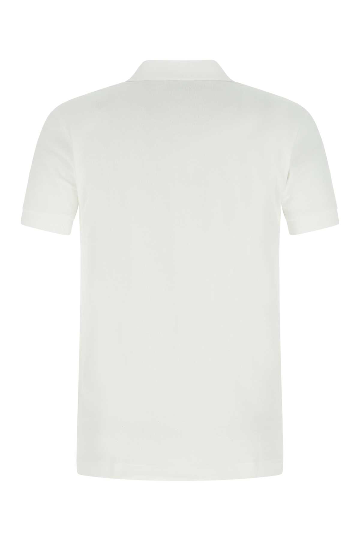 Shop Comme Des Garçons Play White Piquet Polo Shirt