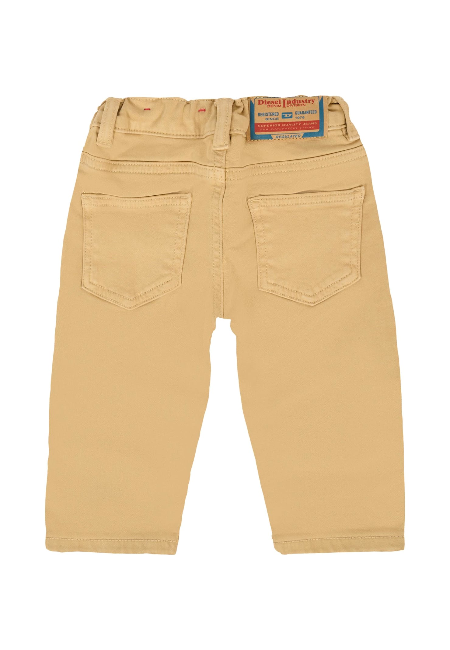 Diesel Beige Jeans For Baby Boy With Logo In Neutral