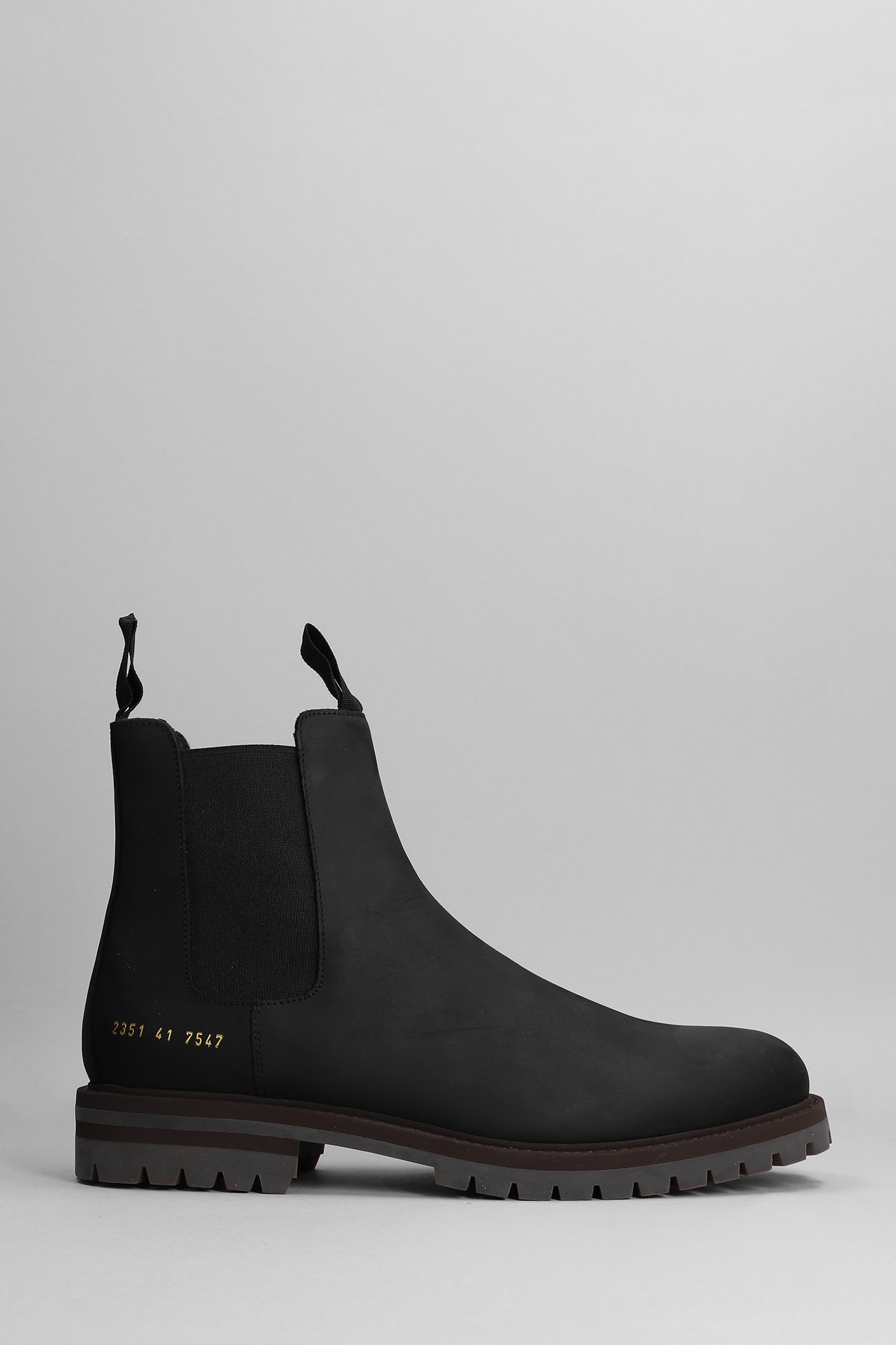 Common Projects Winter Chelsea Ankle Boots In Black Nubuck