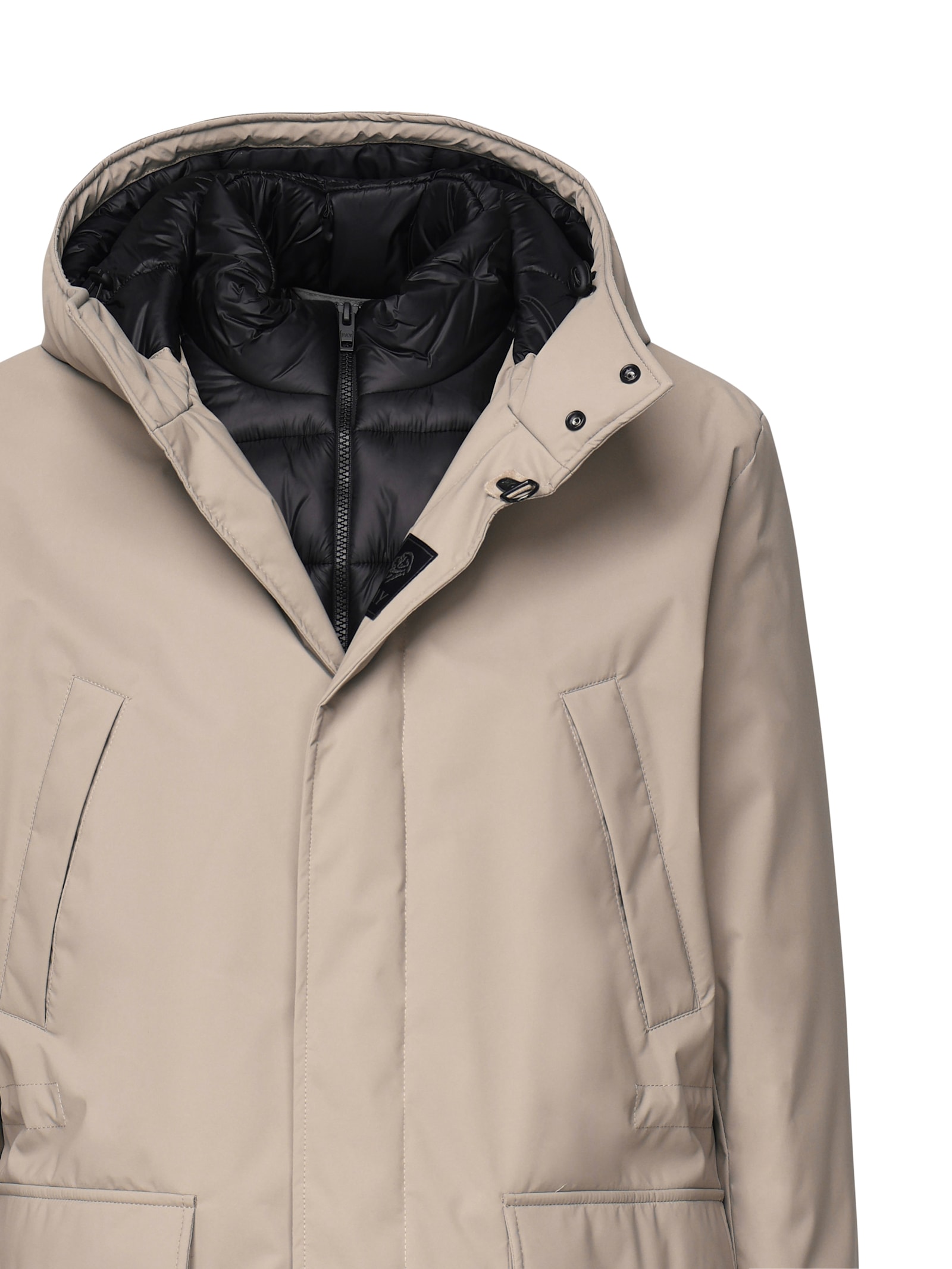 Fay Hooded Padded Coat In Rope