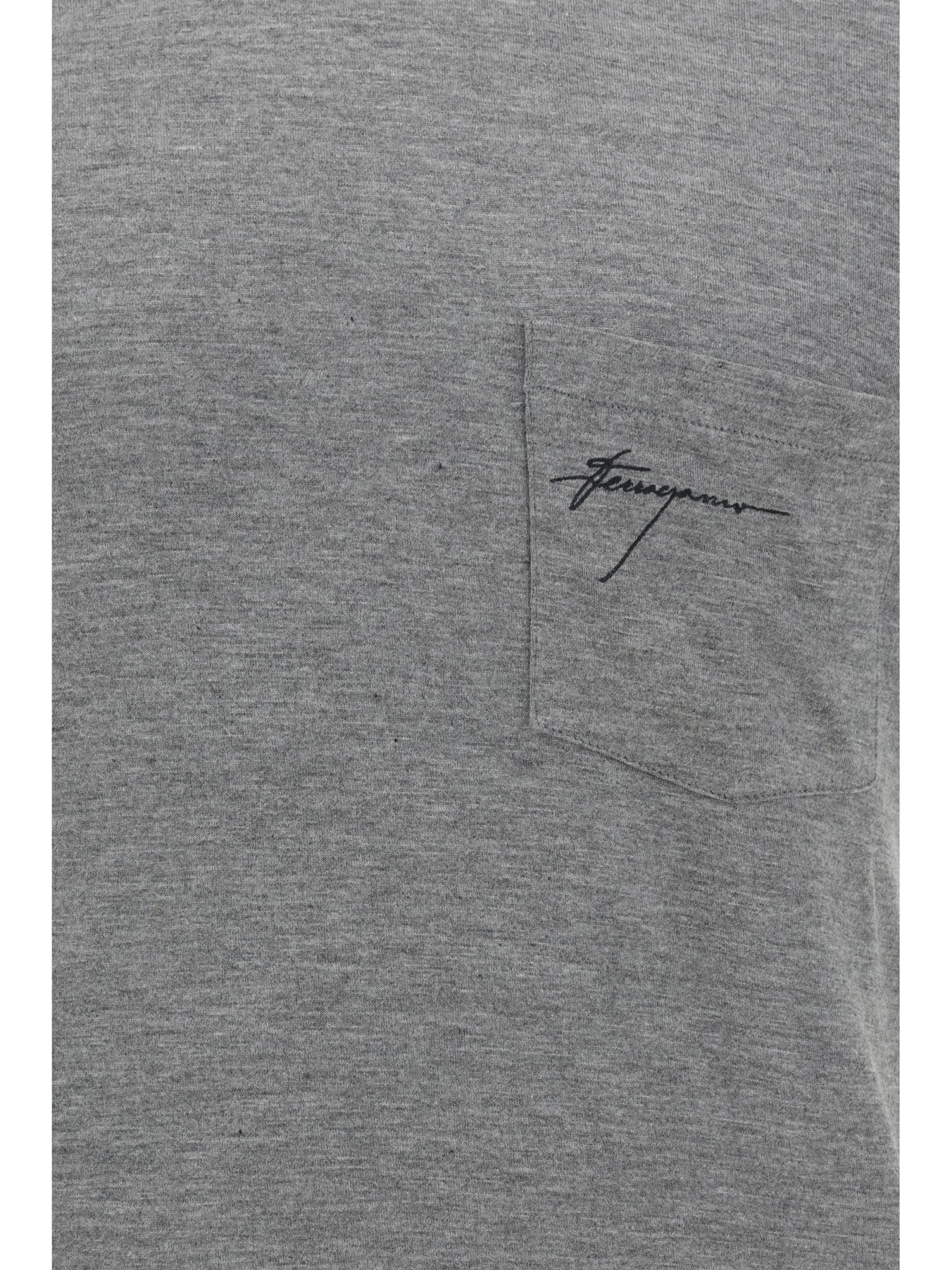 Shop Ferragamo T-shirt In Grey