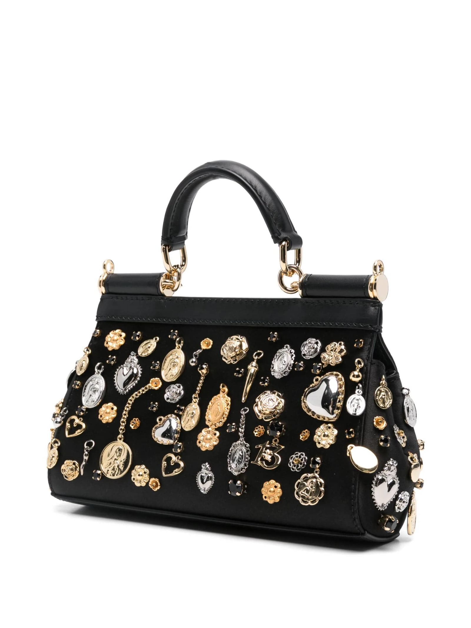 Shop Dolce & Gabbana Sicily In Raso In Nero Multic