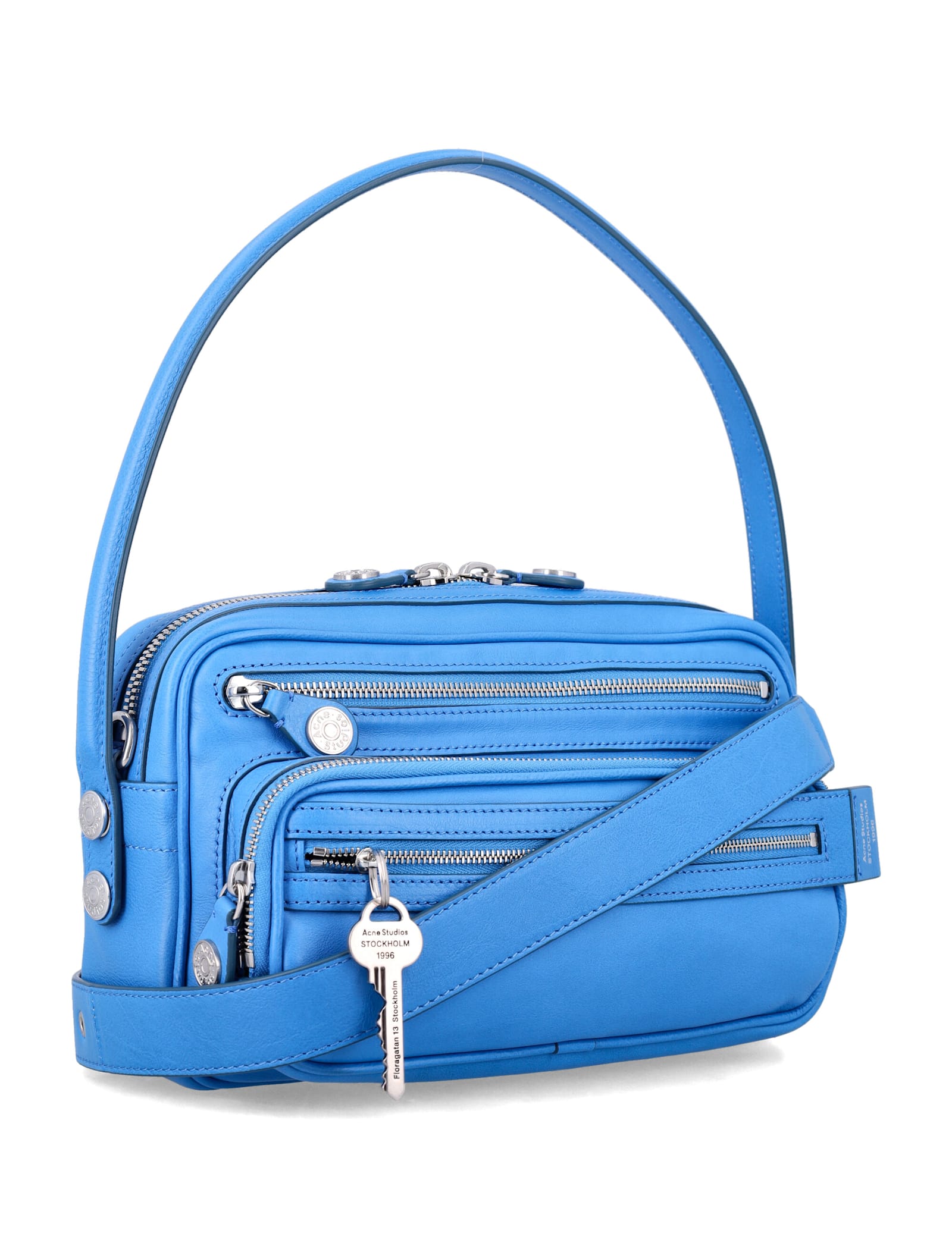 Acne Studios Camero Leather Party Bag In Blue