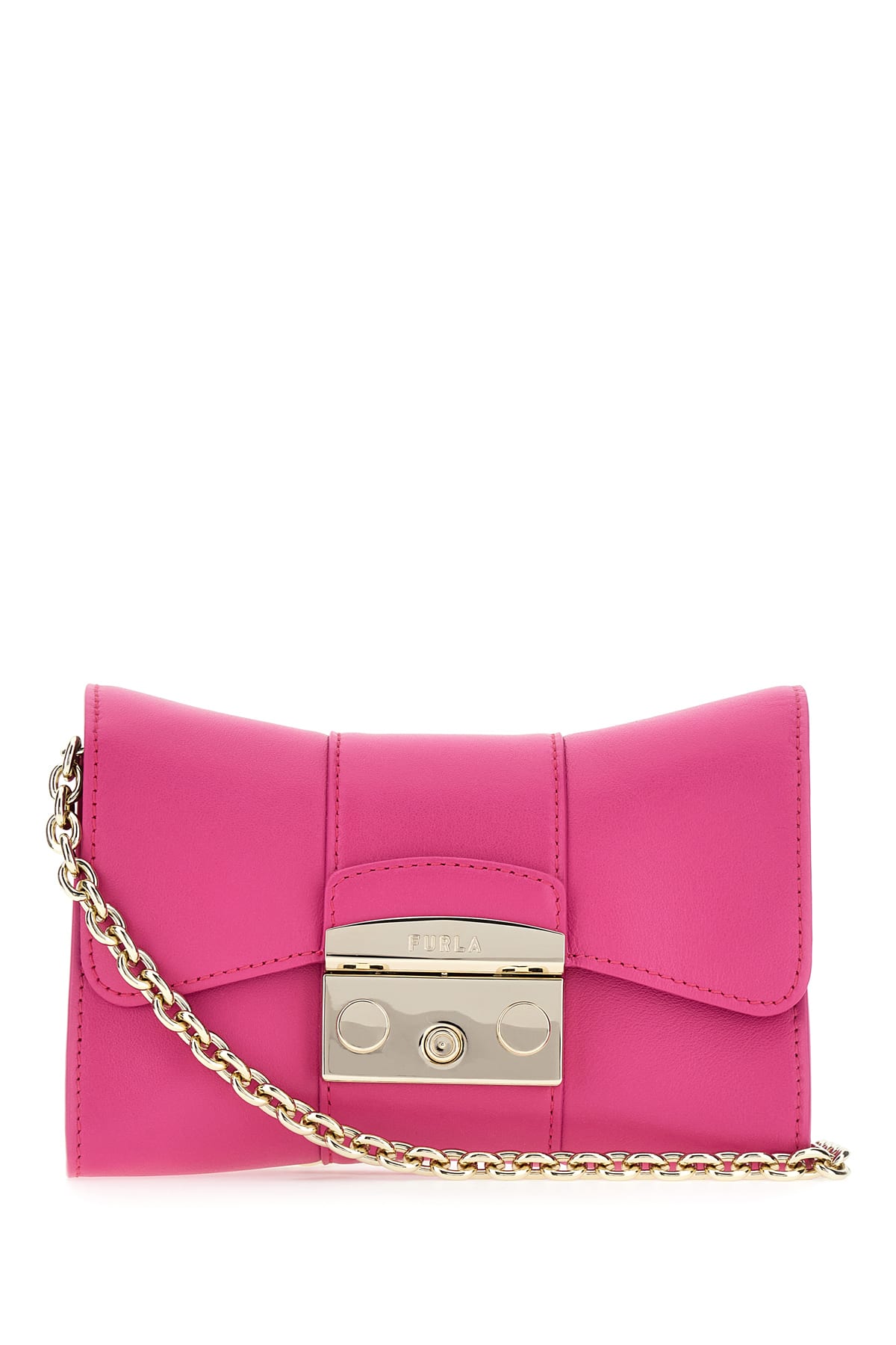 Shop Furla Fuchsia Leather Mini Metropolis Remix Crossbody Bag In 2504s