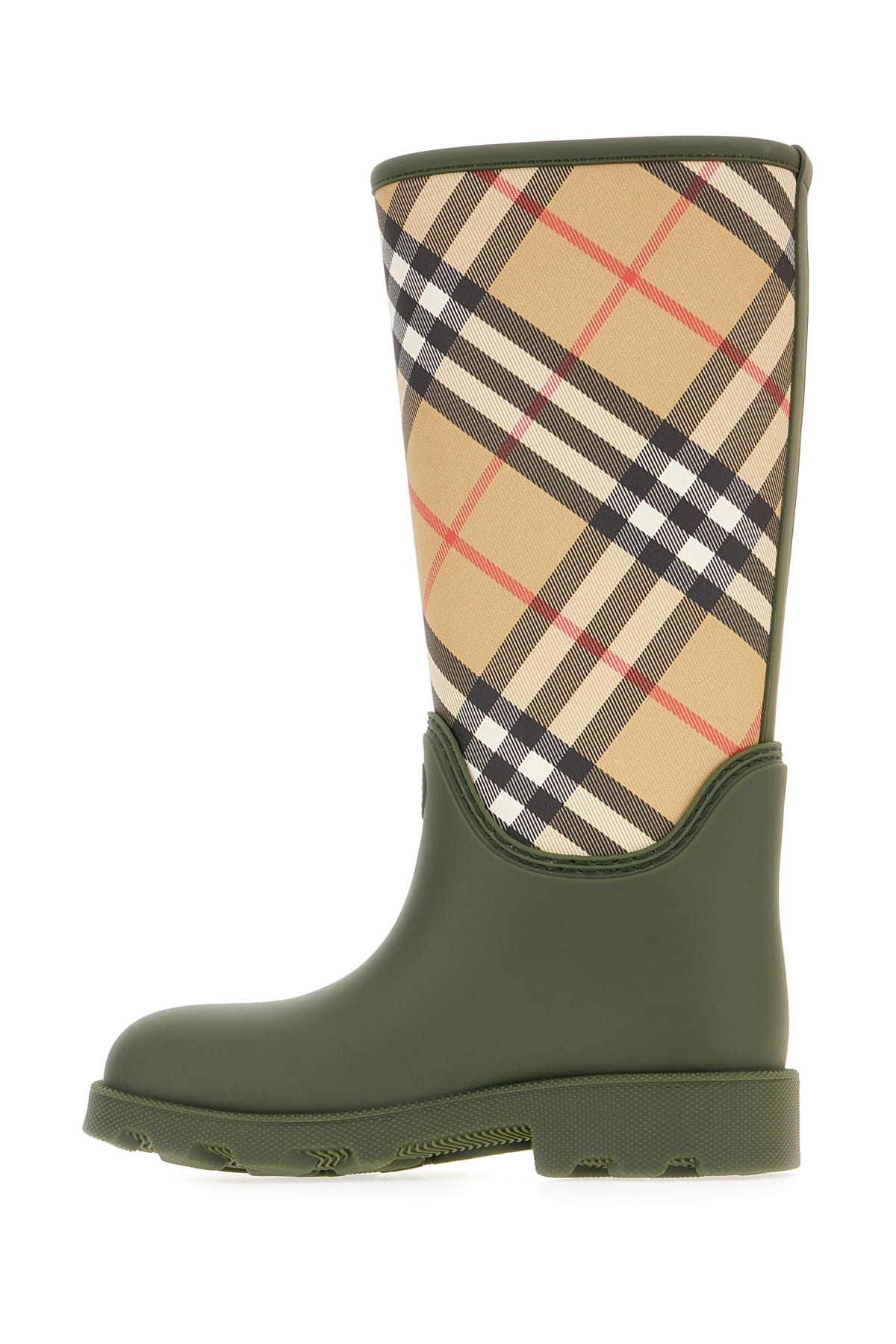 Burberry Women Rainboots With Traditional Check Insert In Multi