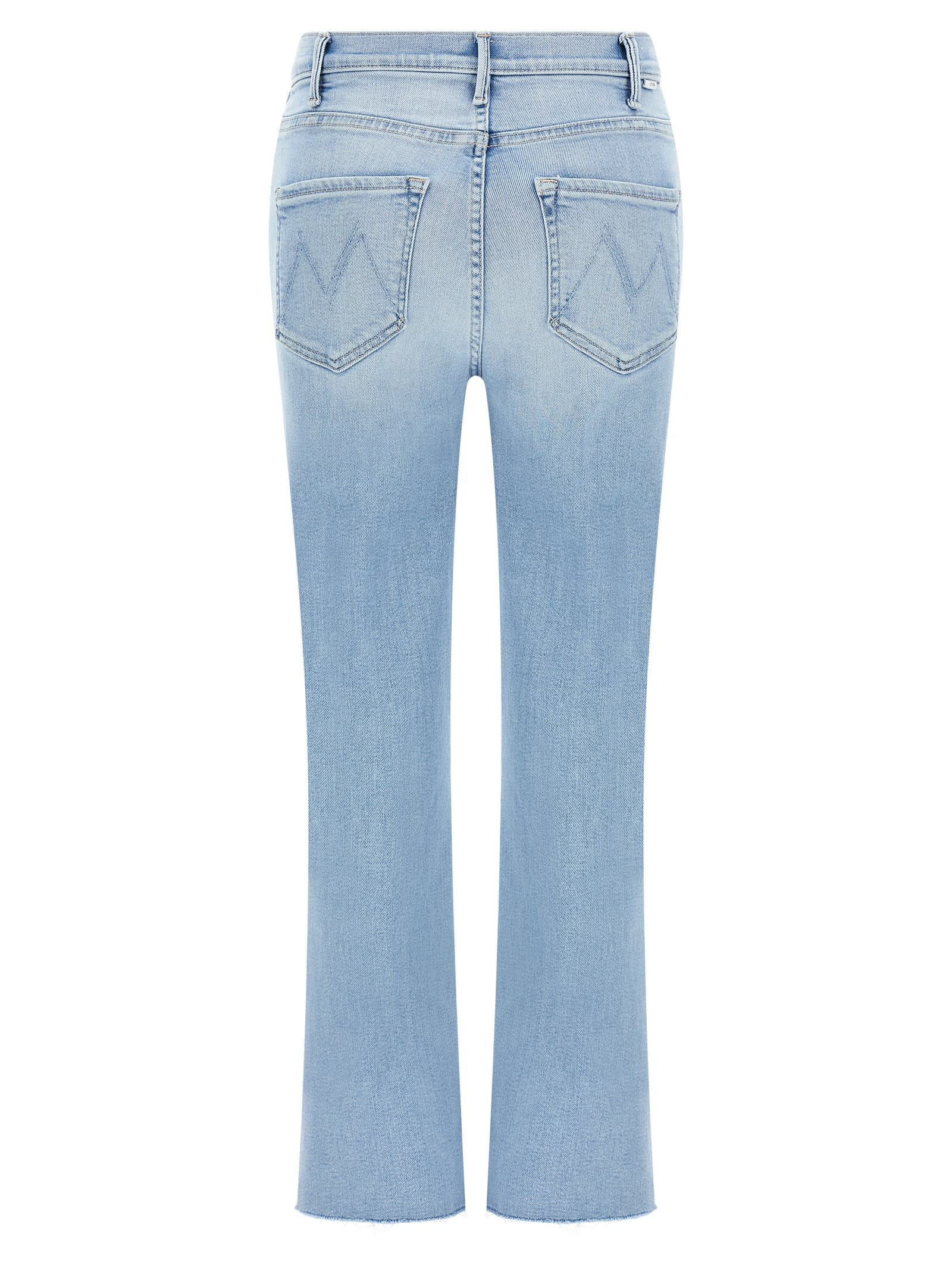 Mother The Hustler Ankle Fray Denim Jeans In Light Blue