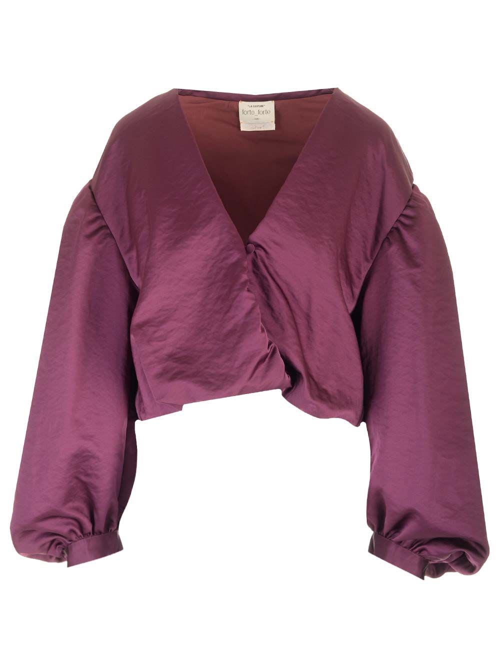 Shop Forte Forte Silk Duchesse Bolero Jacket In Bordeaux