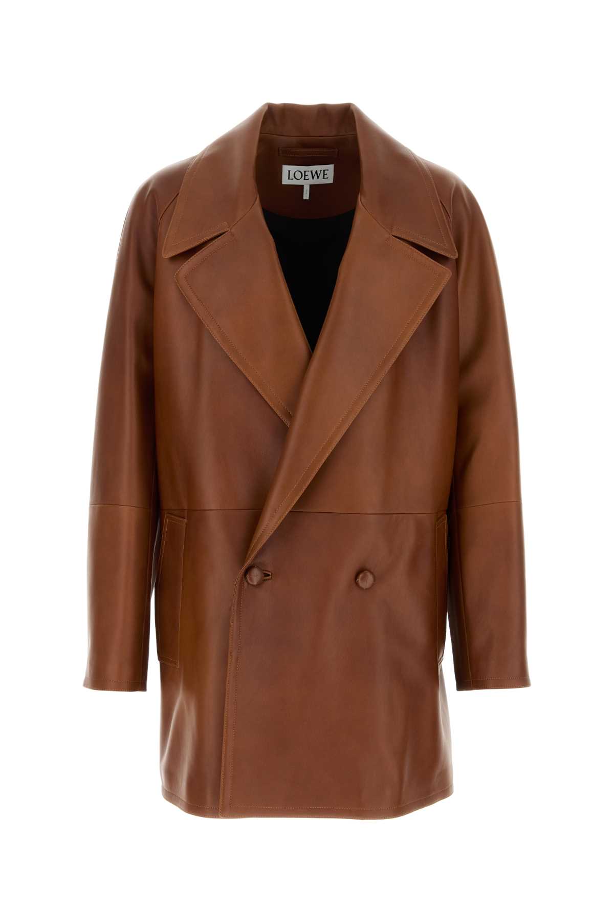 Shop Loewe Brown Nappa Leather Jacket In Earthbrown