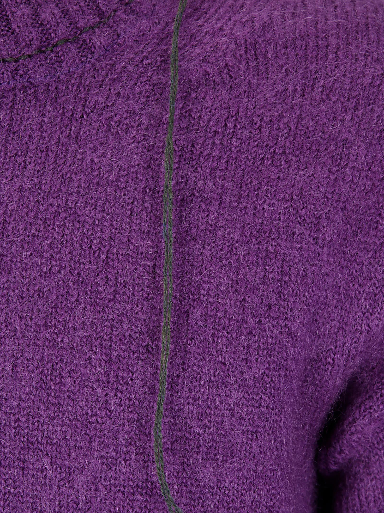 Sacai Men's Mohair Knit Layered Crewneck Sweater In Purple