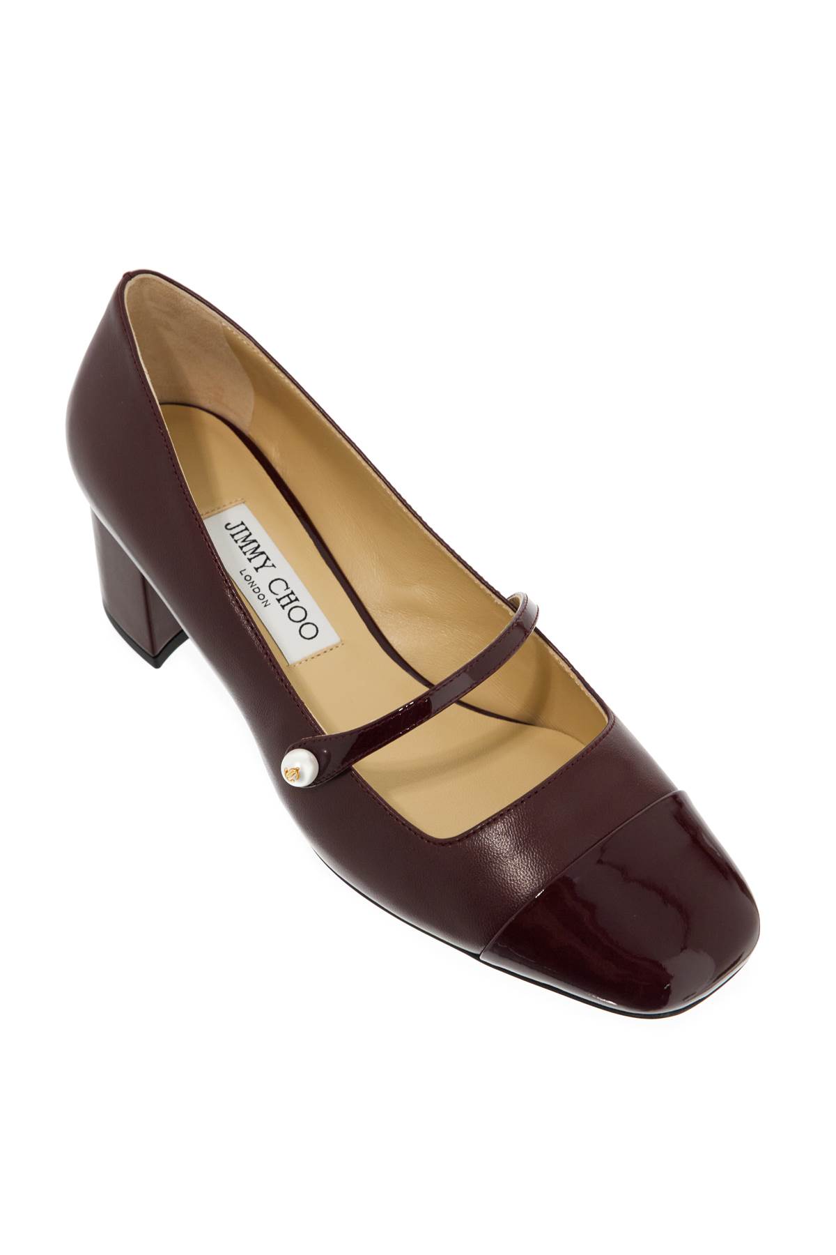 Shop Jimmy Choo Mary Jane Elisa In Garnet Garnet (purple)