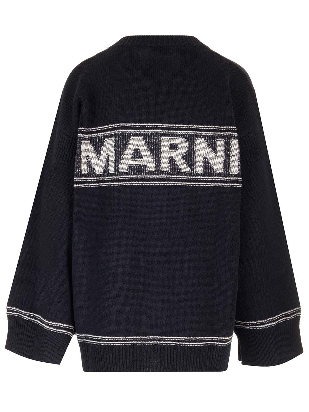 Shop Marni Virgin Wool Cardigan In Blue