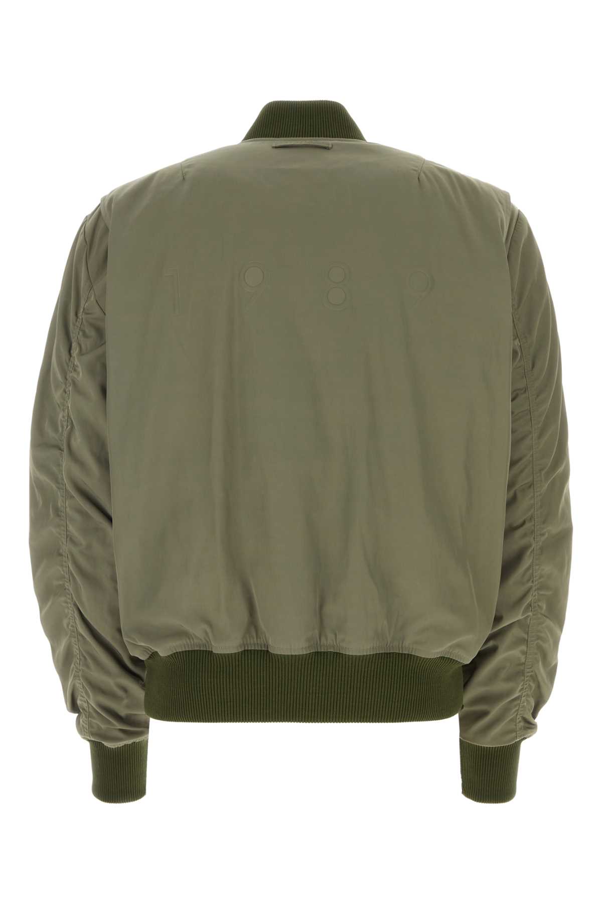 Shop 1989 Studio Army Green Polyester Bomber Jacket In Greymint