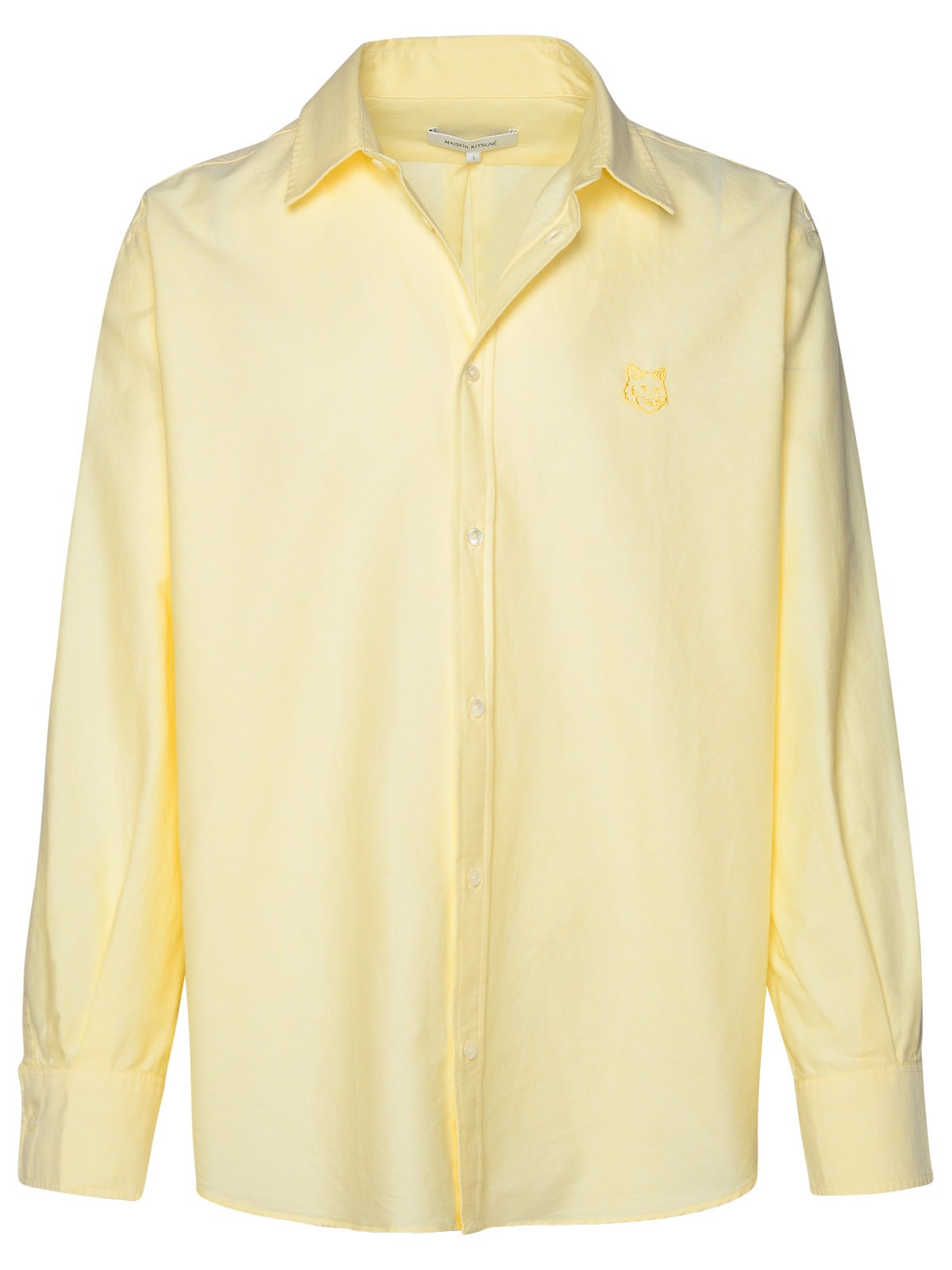 Shop Maison Kitsuné Yellow Cotton Shirt