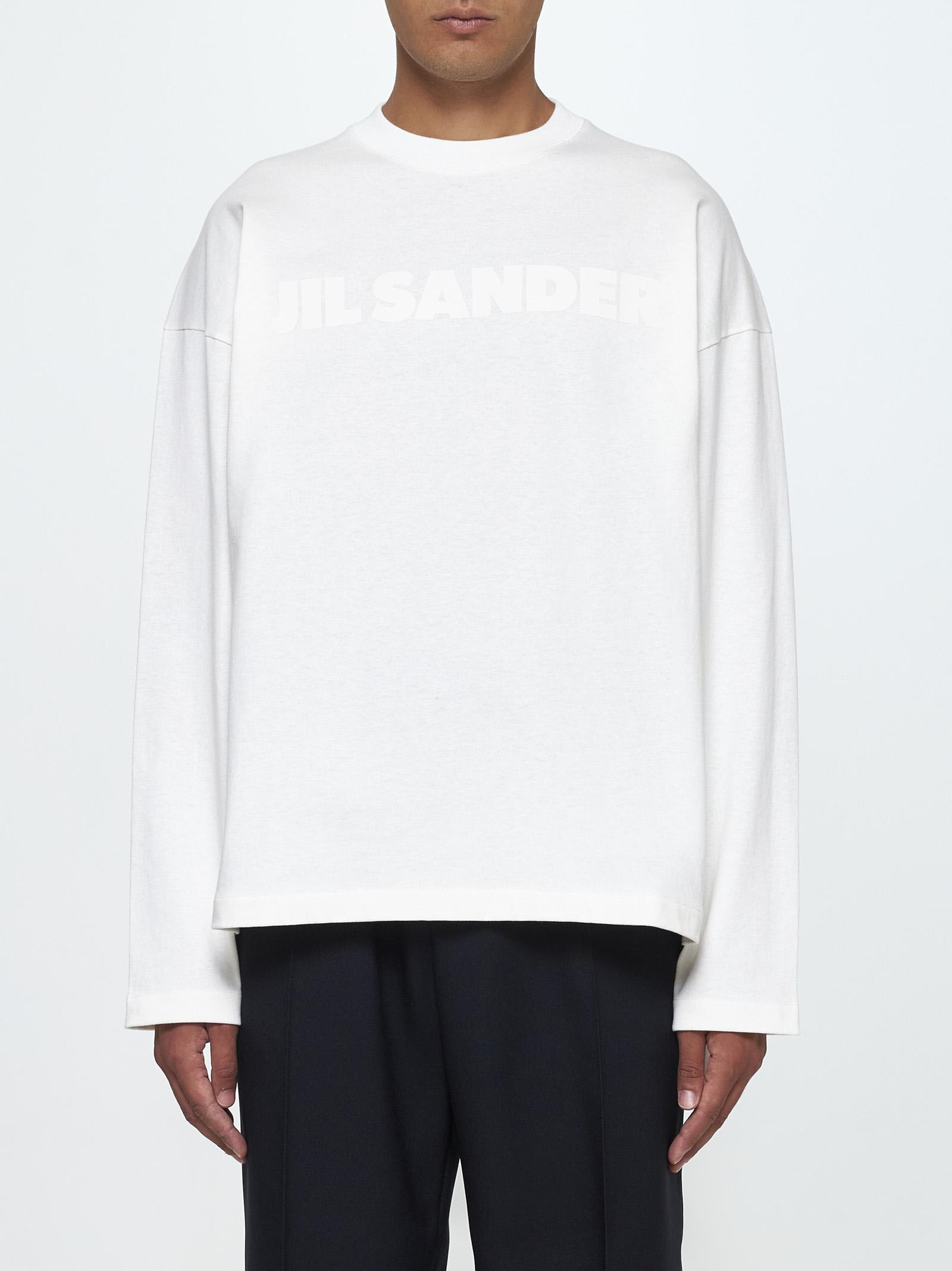 Shop Jil Sander Logo Cotton T-shirt