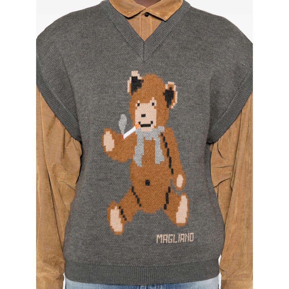 Magliano Wool Vest With Print In Gray