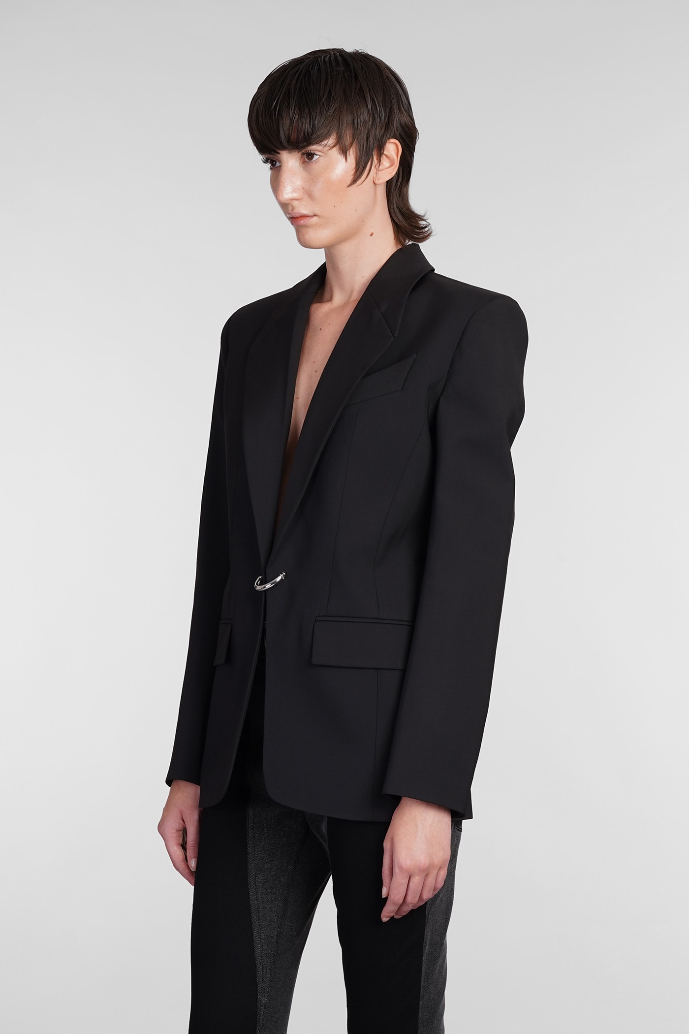 MUGLER BLAZER IN BLACK WOOL 