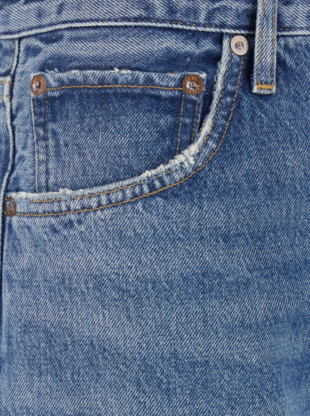 Agolde Blue Five-pocket Shorts With Button Closure In Denim Woman In Blu
