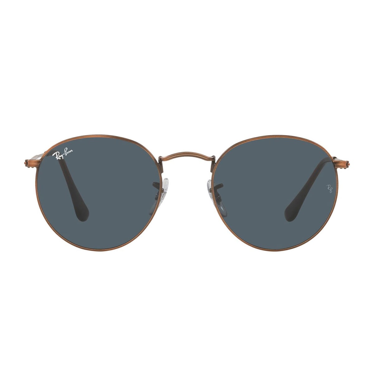 Shop Ray Ban Rb3447 - Round Metal Sunglasses In Marrone