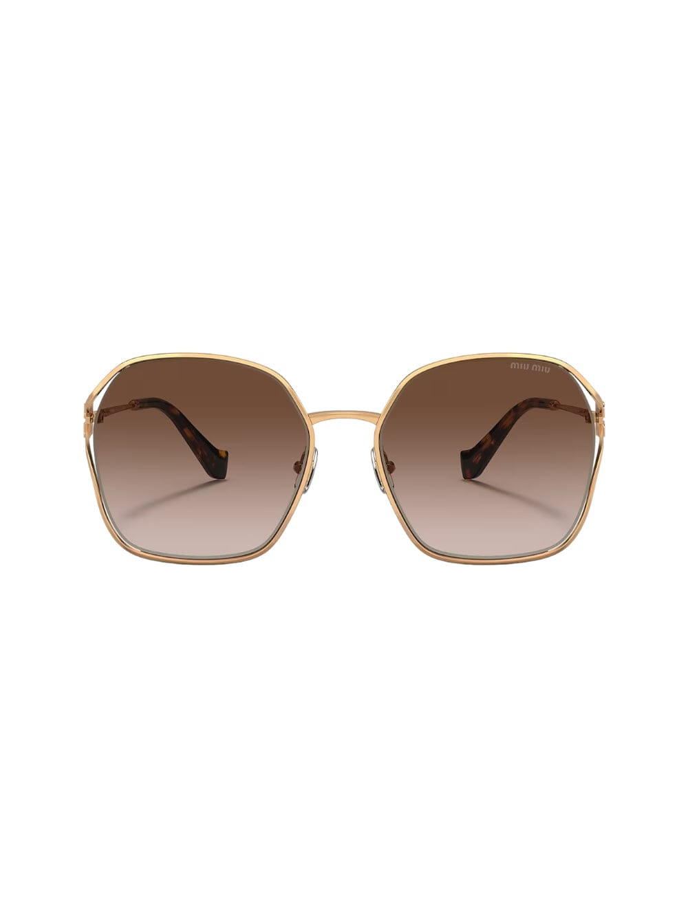 Shop Miu Miu 0mu 52ws - Gold Sunglasses