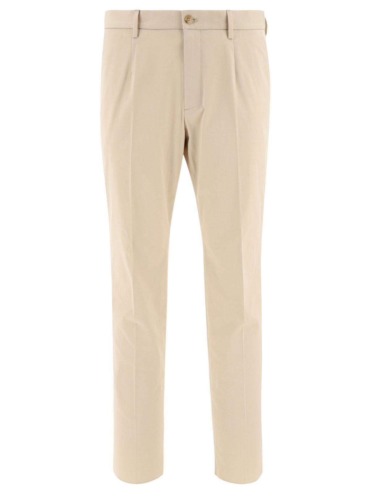 DOLCE & GABBANA LOGO PATCH TAILORED TROUSERS