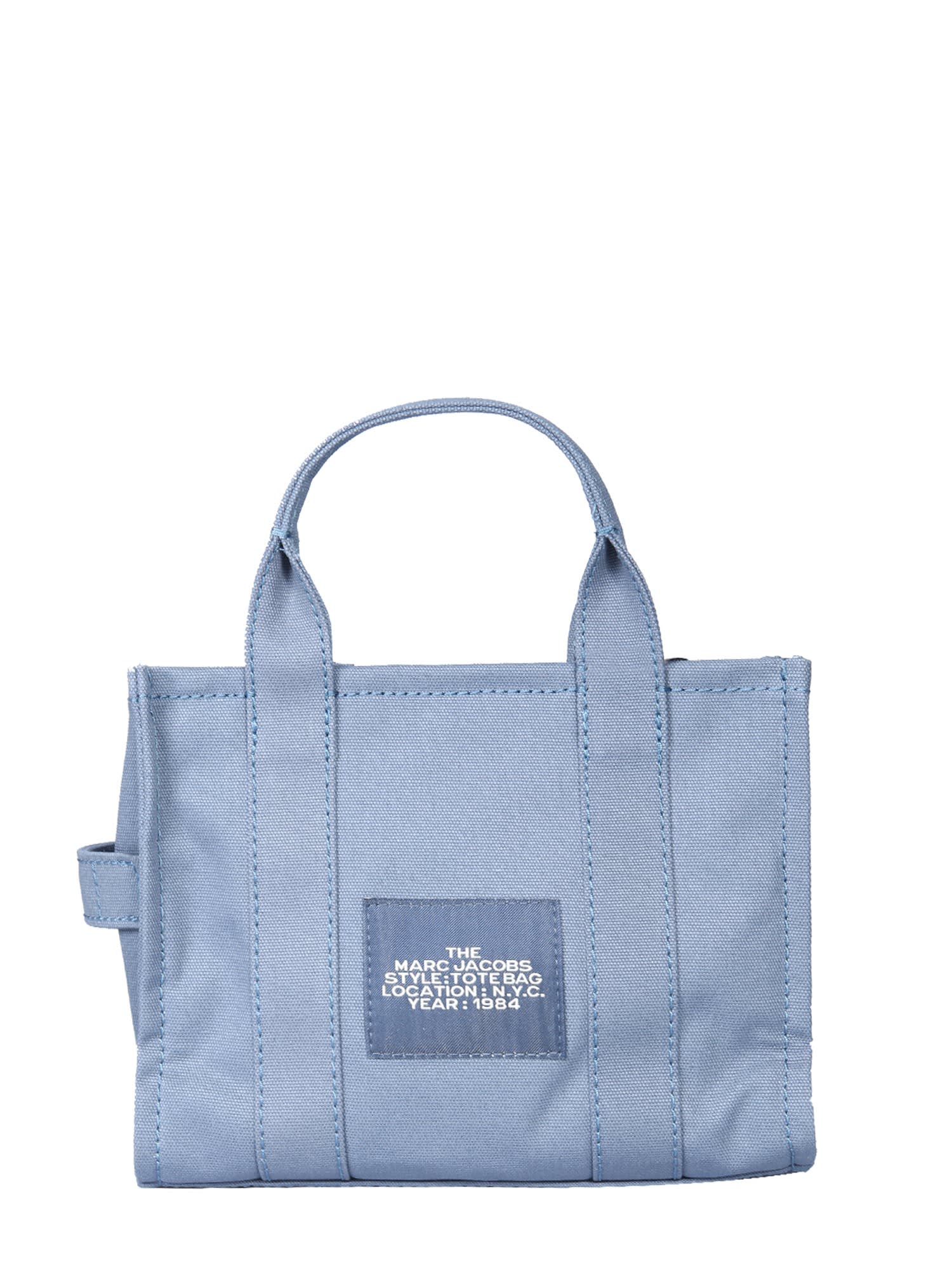 Shop Marc Jacobs Tote Bag The Mini Traveller In Blue Shadow