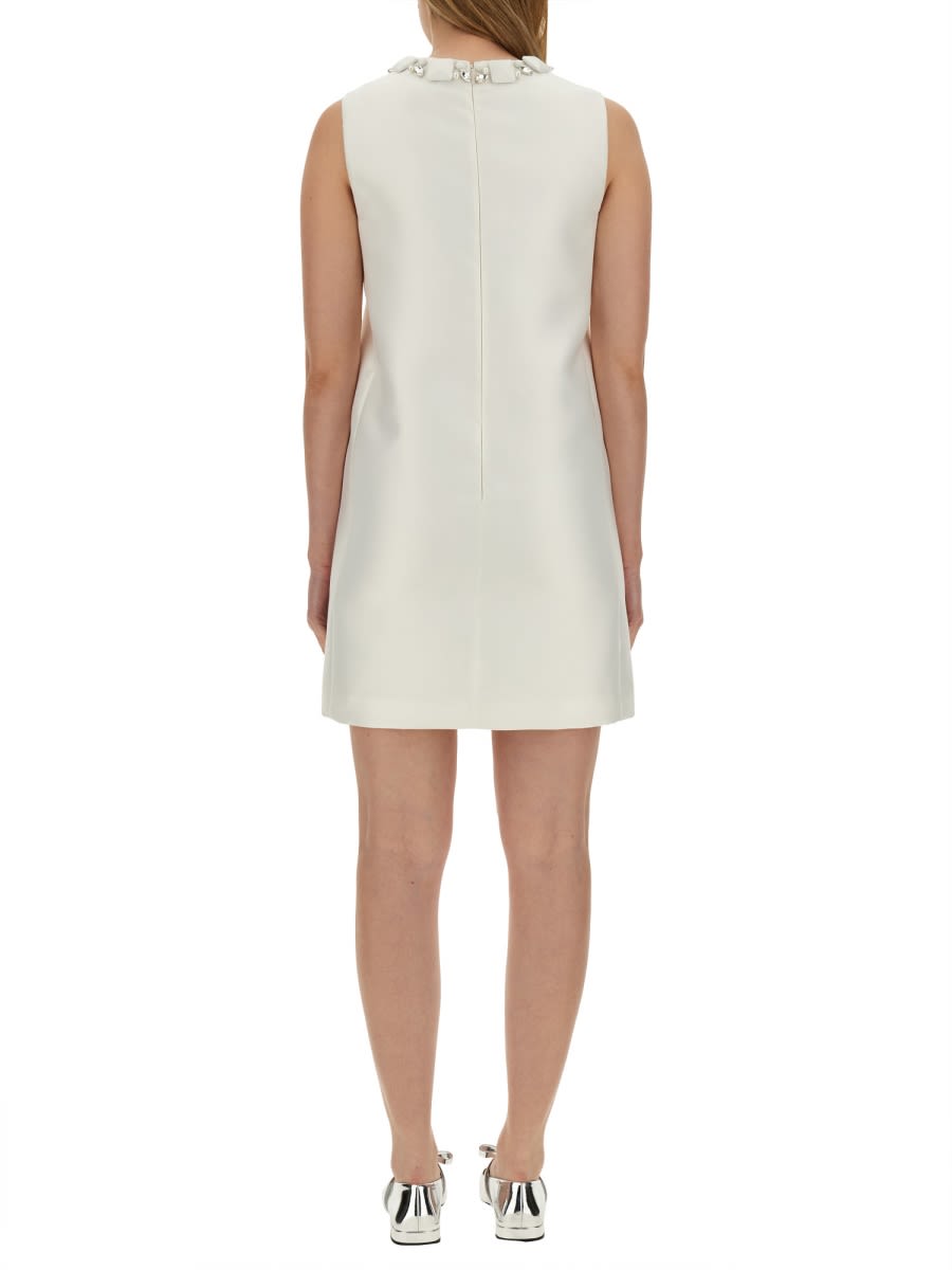 Shop Versace Mini Duchesse Dress With Crystals In White