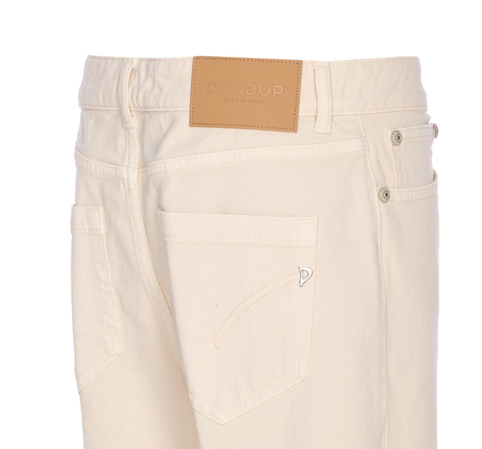 Dondup Button-fastening Patch-pocket Jeans In Gold