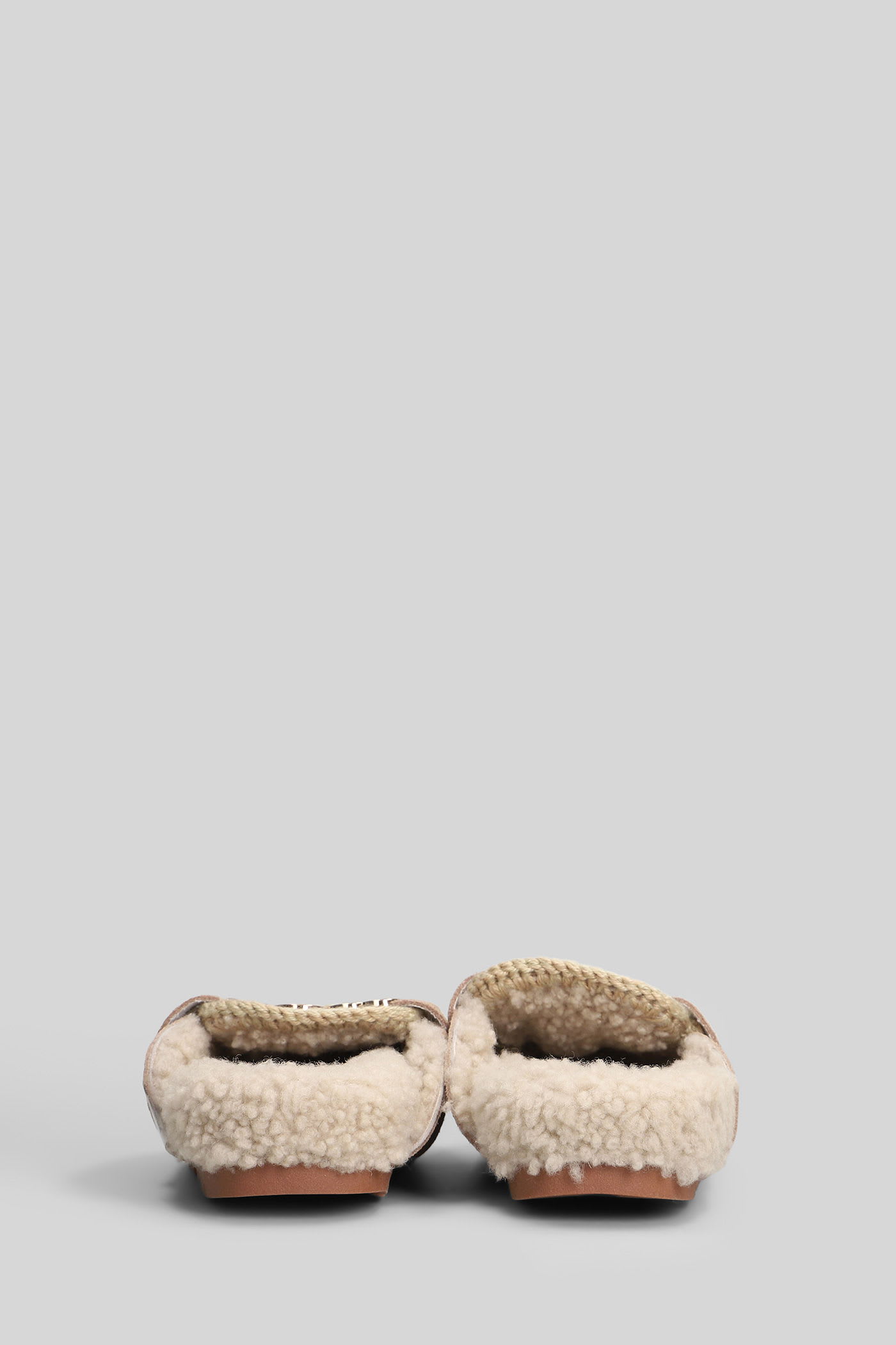 Mou Winter Bio Slide Slipper-mule In Camel Suede In Brown