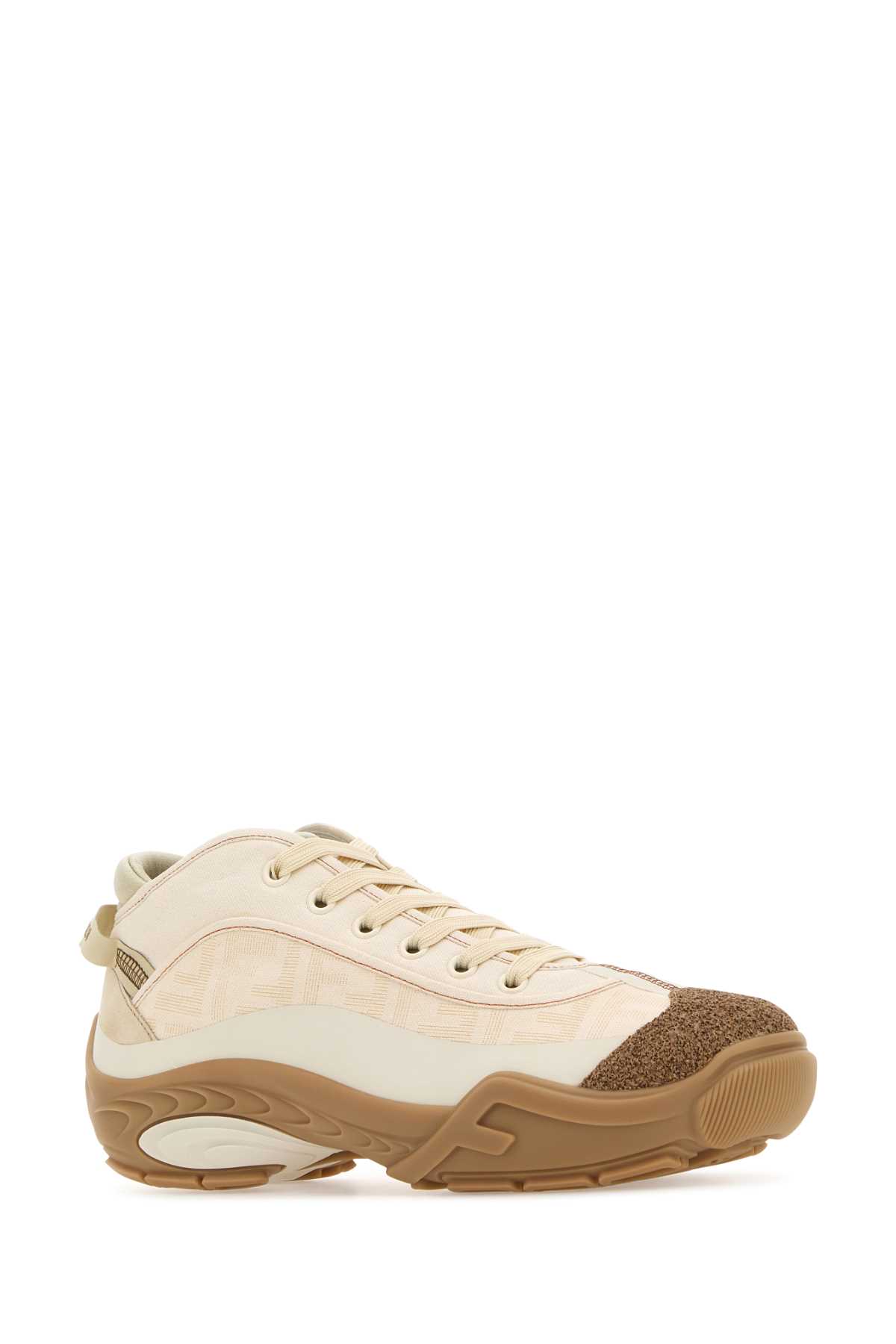 Shop Fendi Multicolor Fabric  Lab Sneakers In White