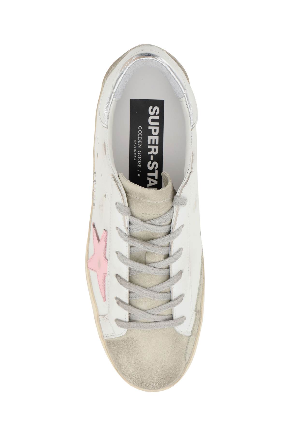 Shop Golden Goose Hi Star Leather Sneakers In White