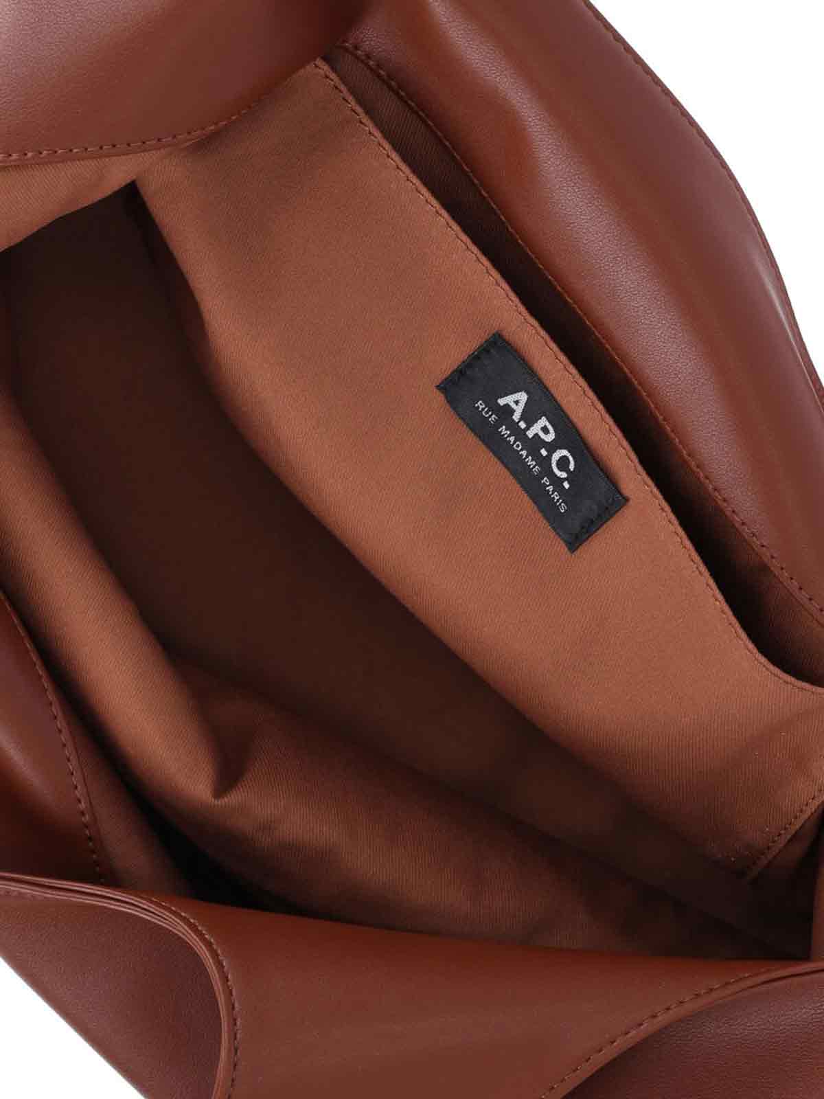 Apc Ninon Tote Bag In Brown