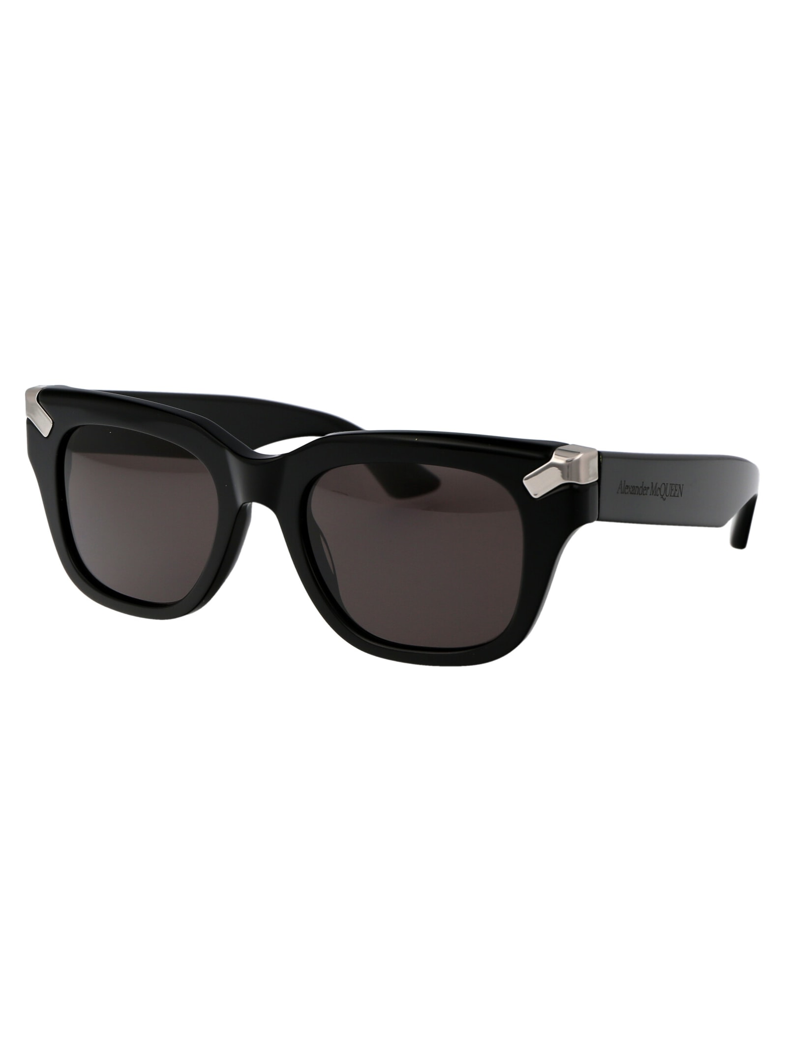 Shop Alexander Mcqueen Am0439s Sunglasses In 001 Black Black Grey