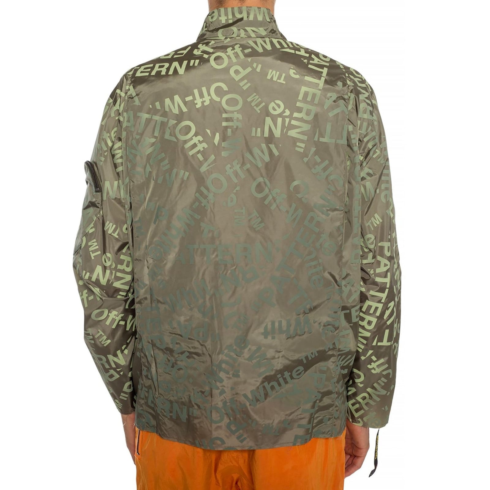 Shop Off-white Off White Raw Hem Jacket In Green