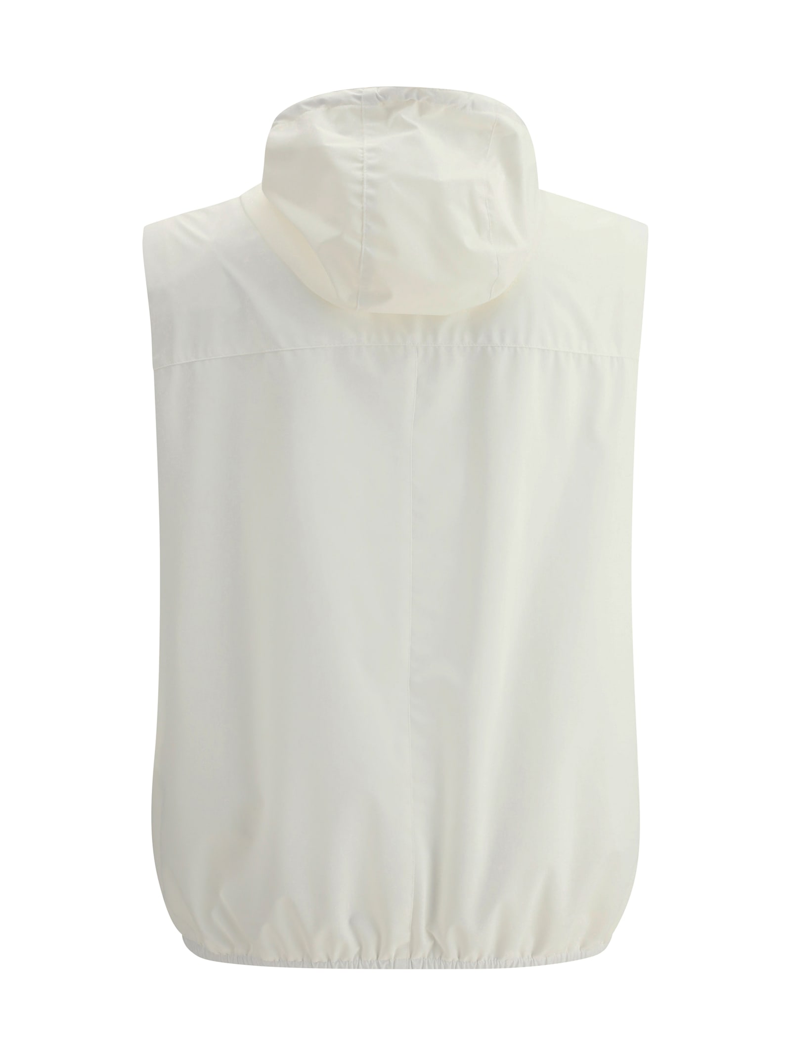 Brunello Cucinelli Functional Sleeveless Waterproof Vest With Hood Detail In C1085