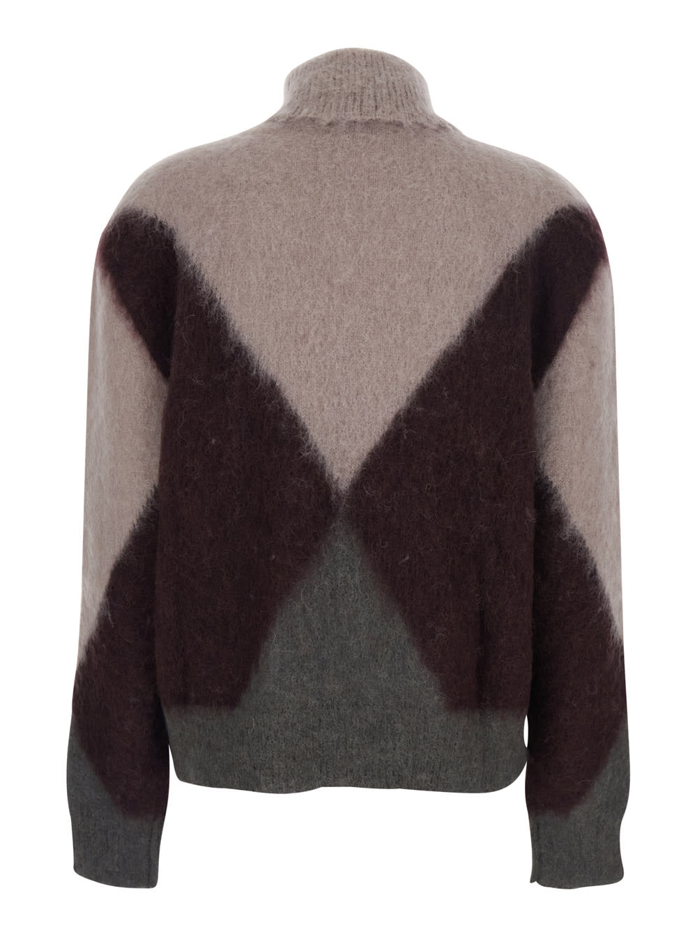 Mauro Grifoni Maglia Collo Alto Intarsio In Brown