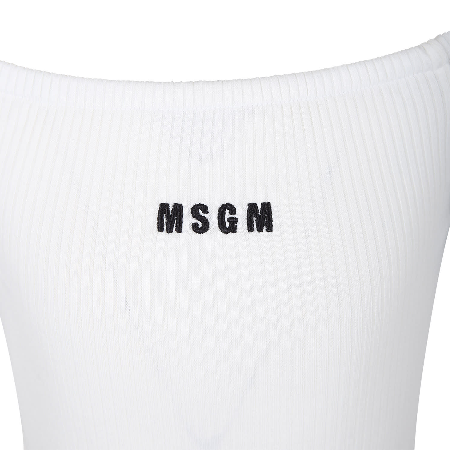 Shop Msgm White T-shirt For Girl With Logo